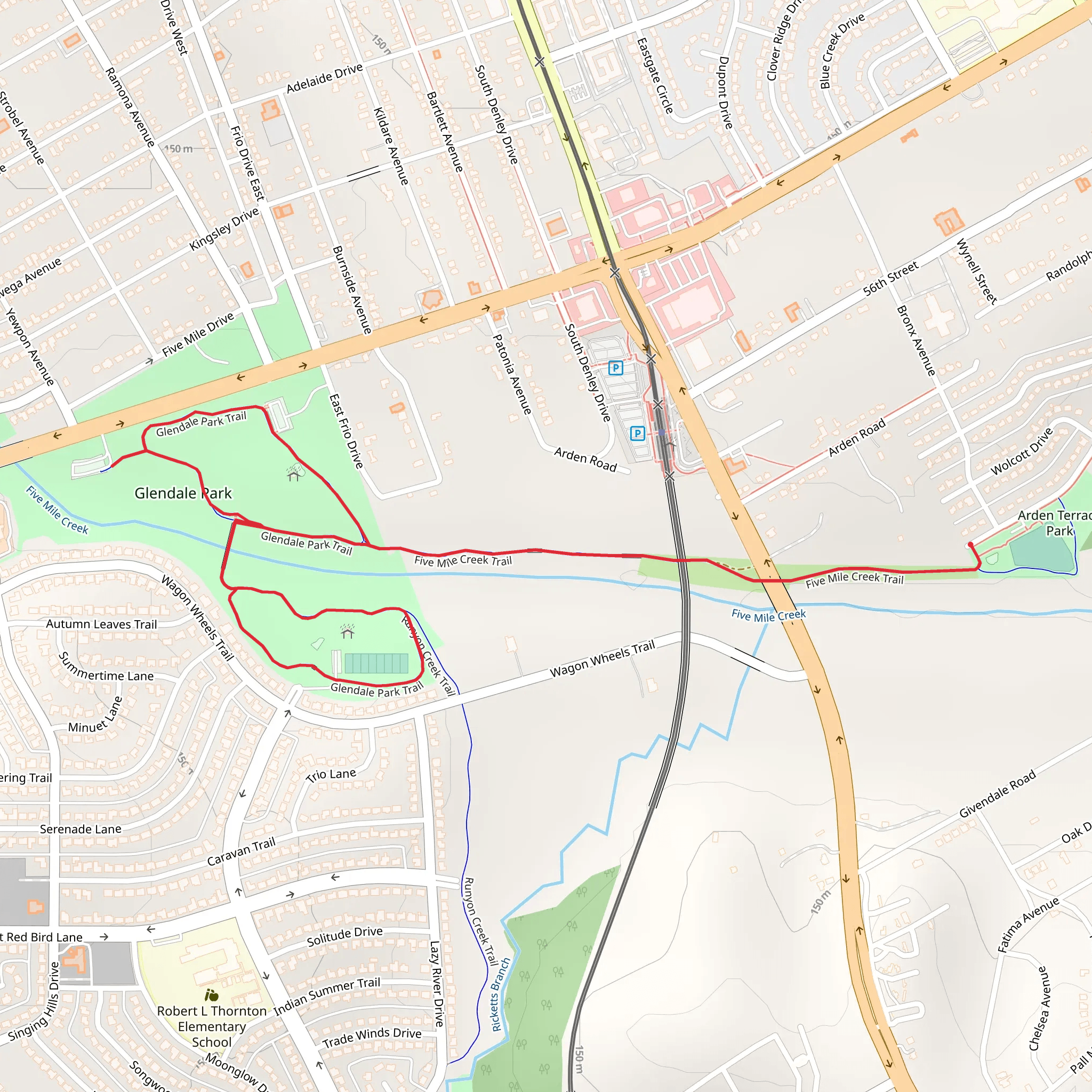 Glendale Park Loop mobile static map
