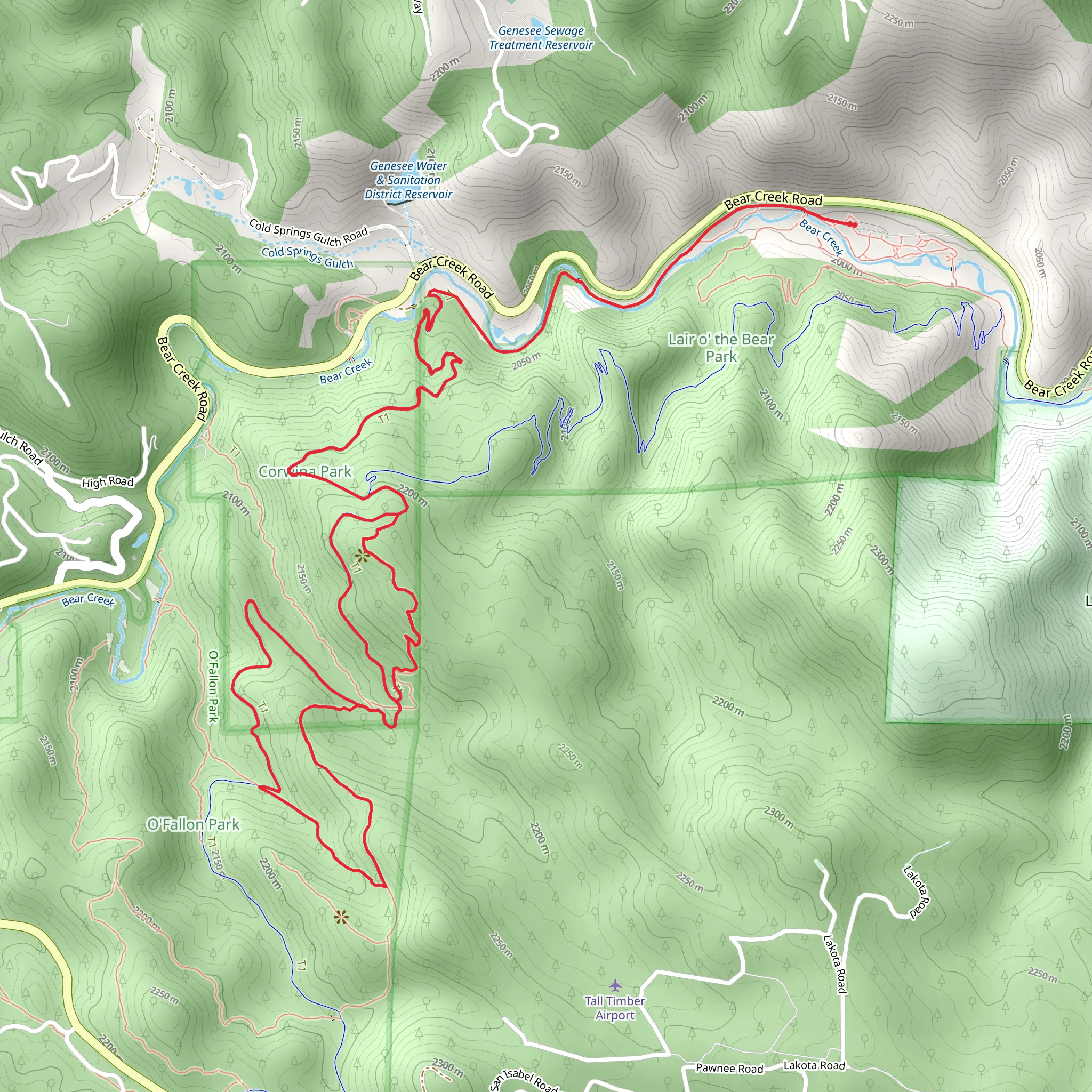 Bear Creek Trail and Meadow View Loop mobile static map
