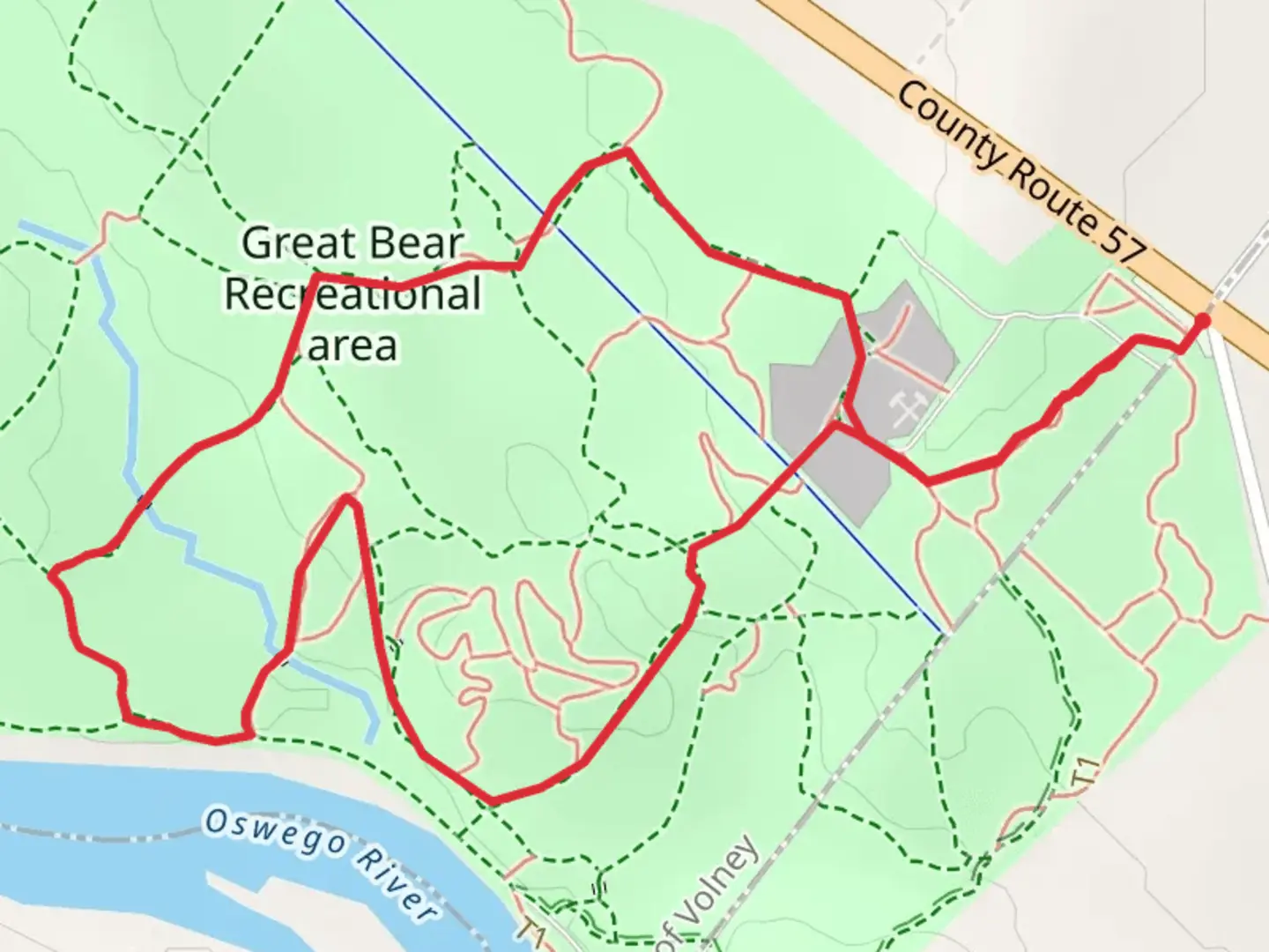An image depicting the trail Great Bear Recreational Area -Oswego River Loop and its surrounding area.