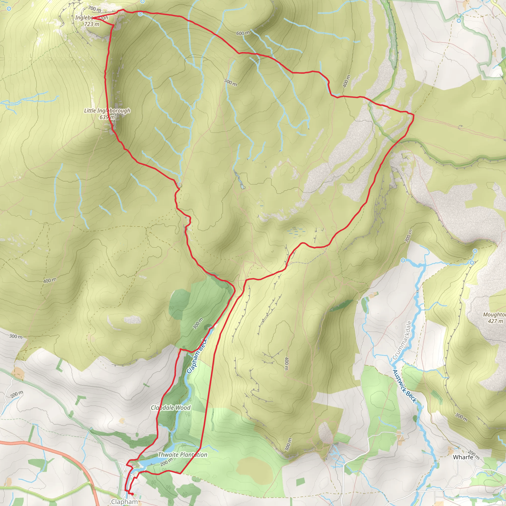 Little Ingleborough, Ingleborough Loop from Clapham mobile static map