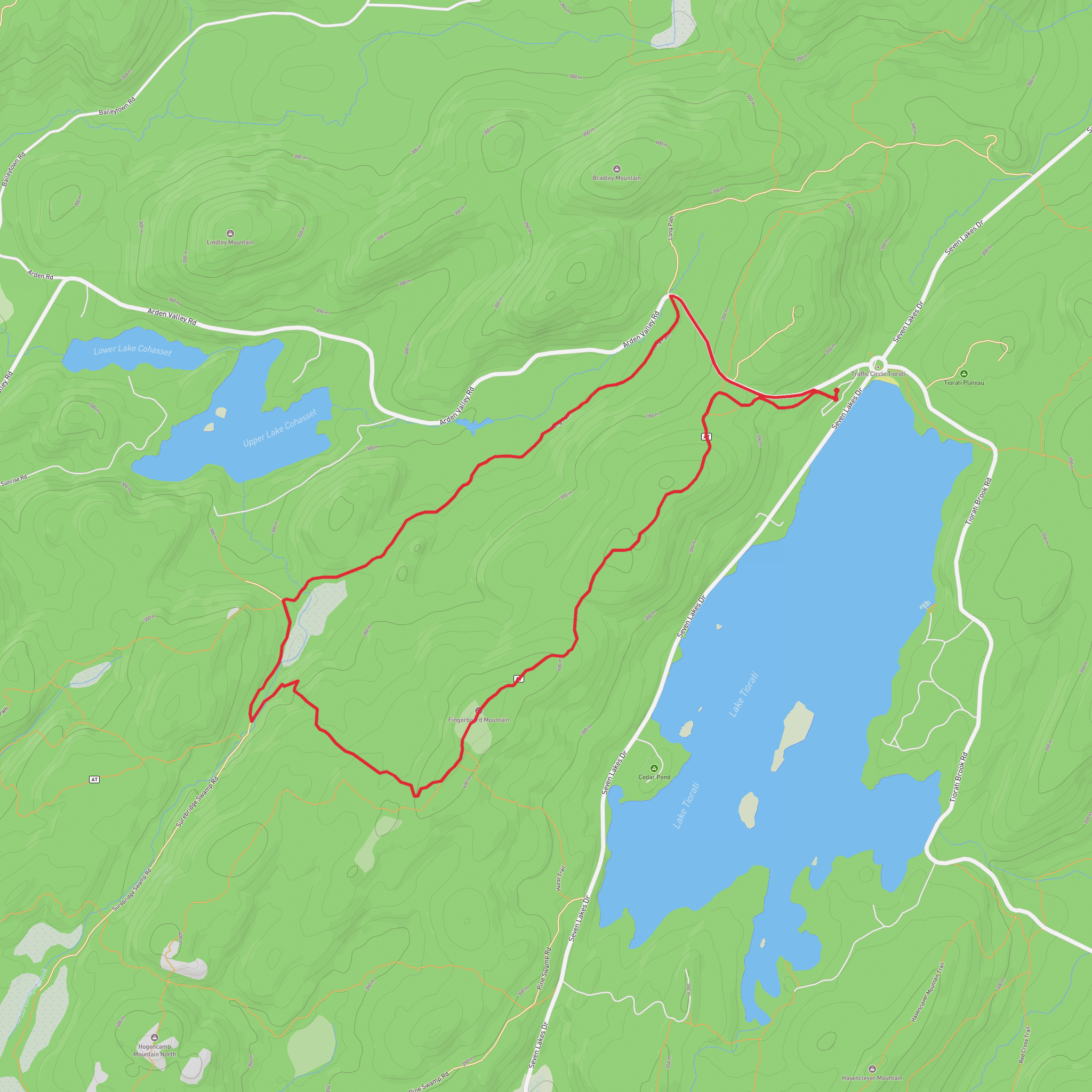 Fingerboard Mountain Loop via Appalachian Trail mobile static map