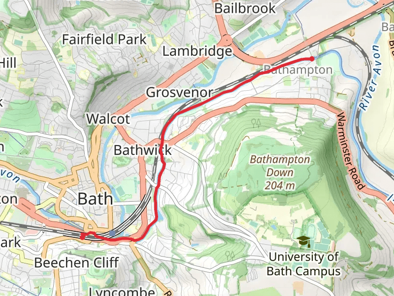 Bath Spa to Bathampton Walk