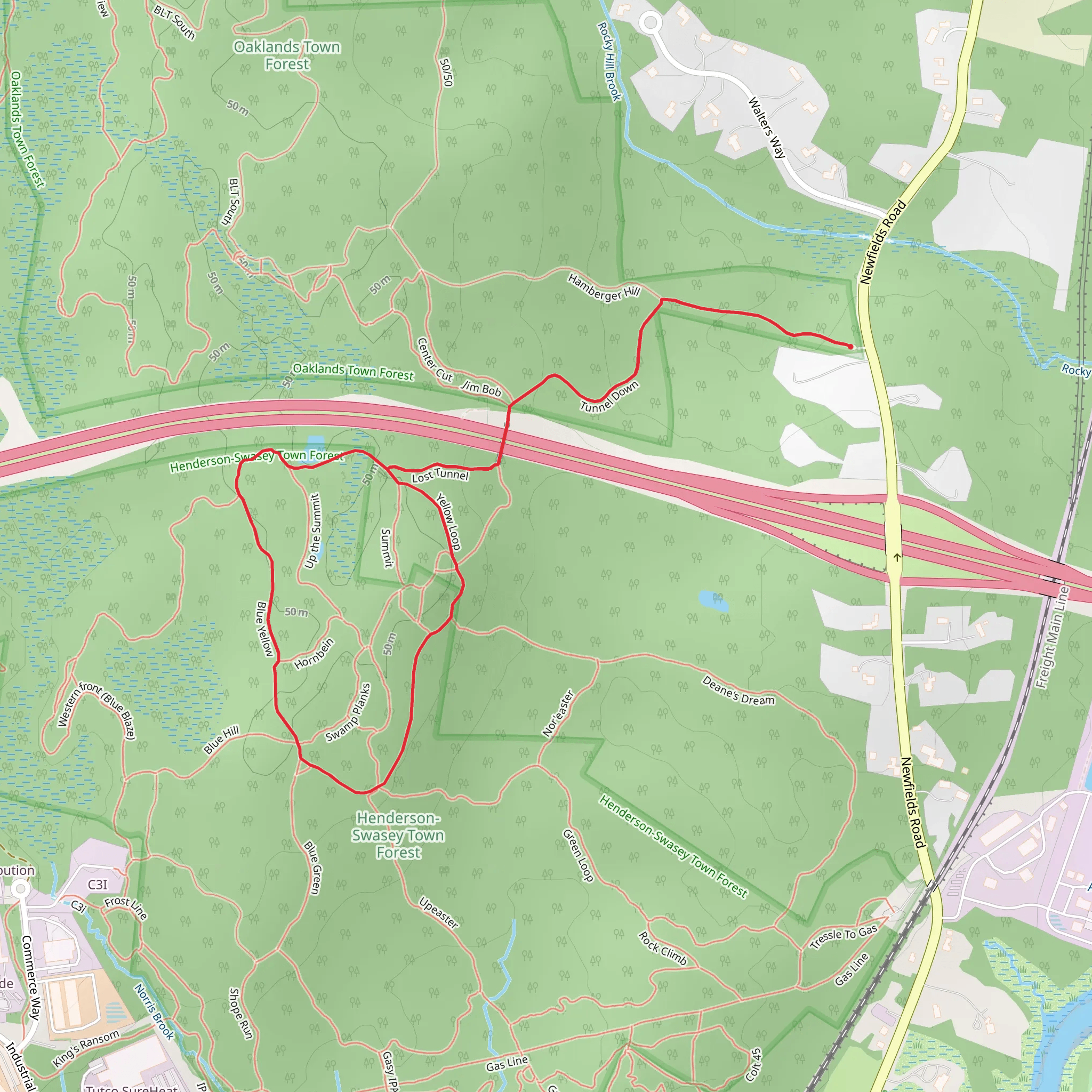 Tunnel Down and Yellow Loop mobile static map