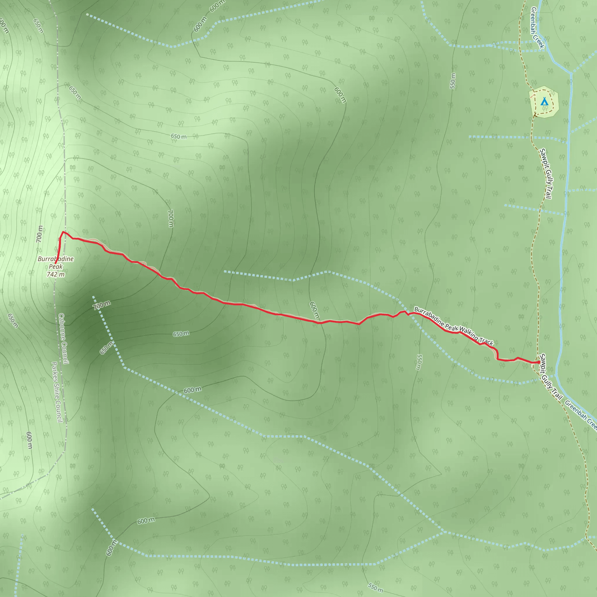 Burrabadine Track mobile static map