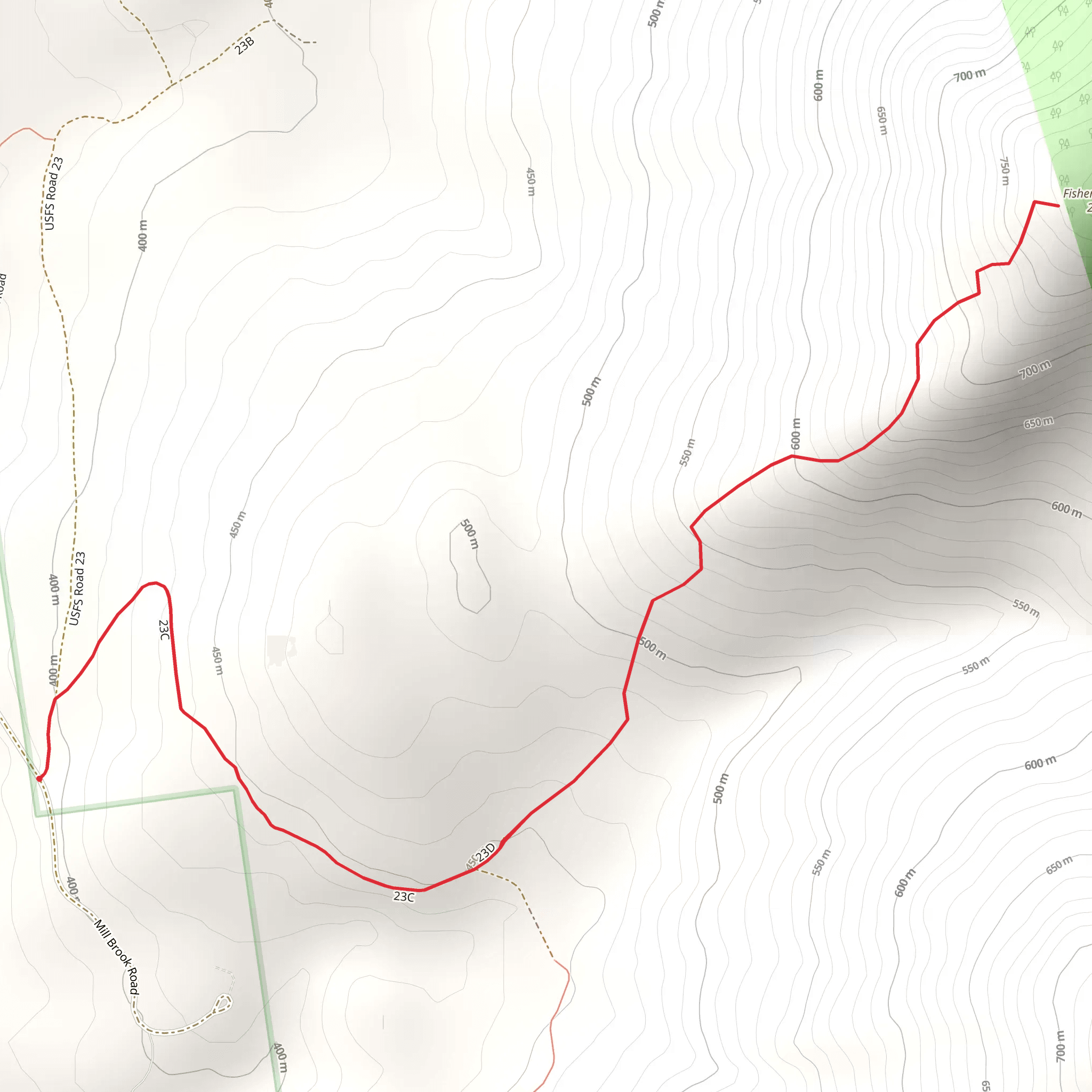Fisher Mountain from Mill Brook Road mobile static map