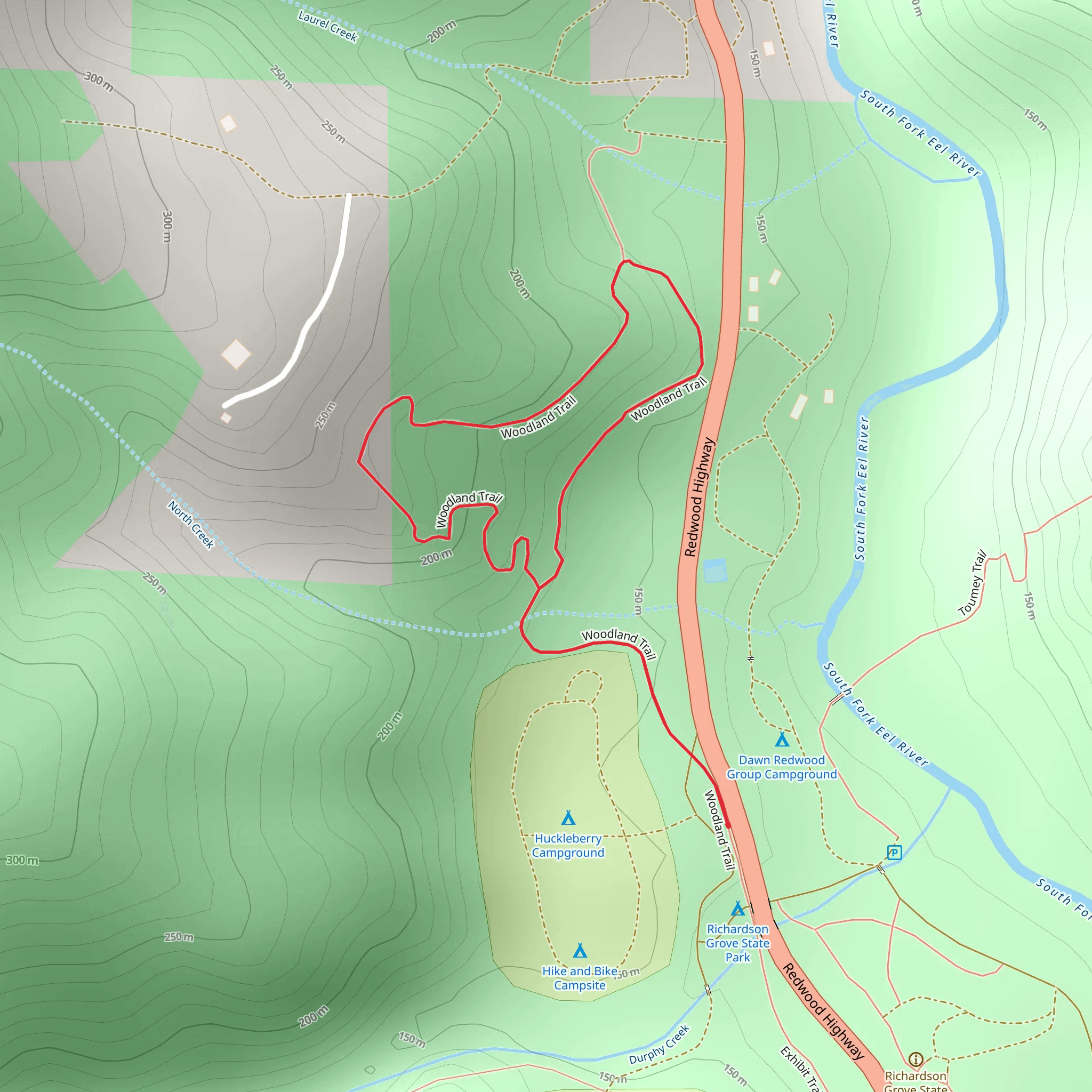 Woodland Trail Loop mobile static map