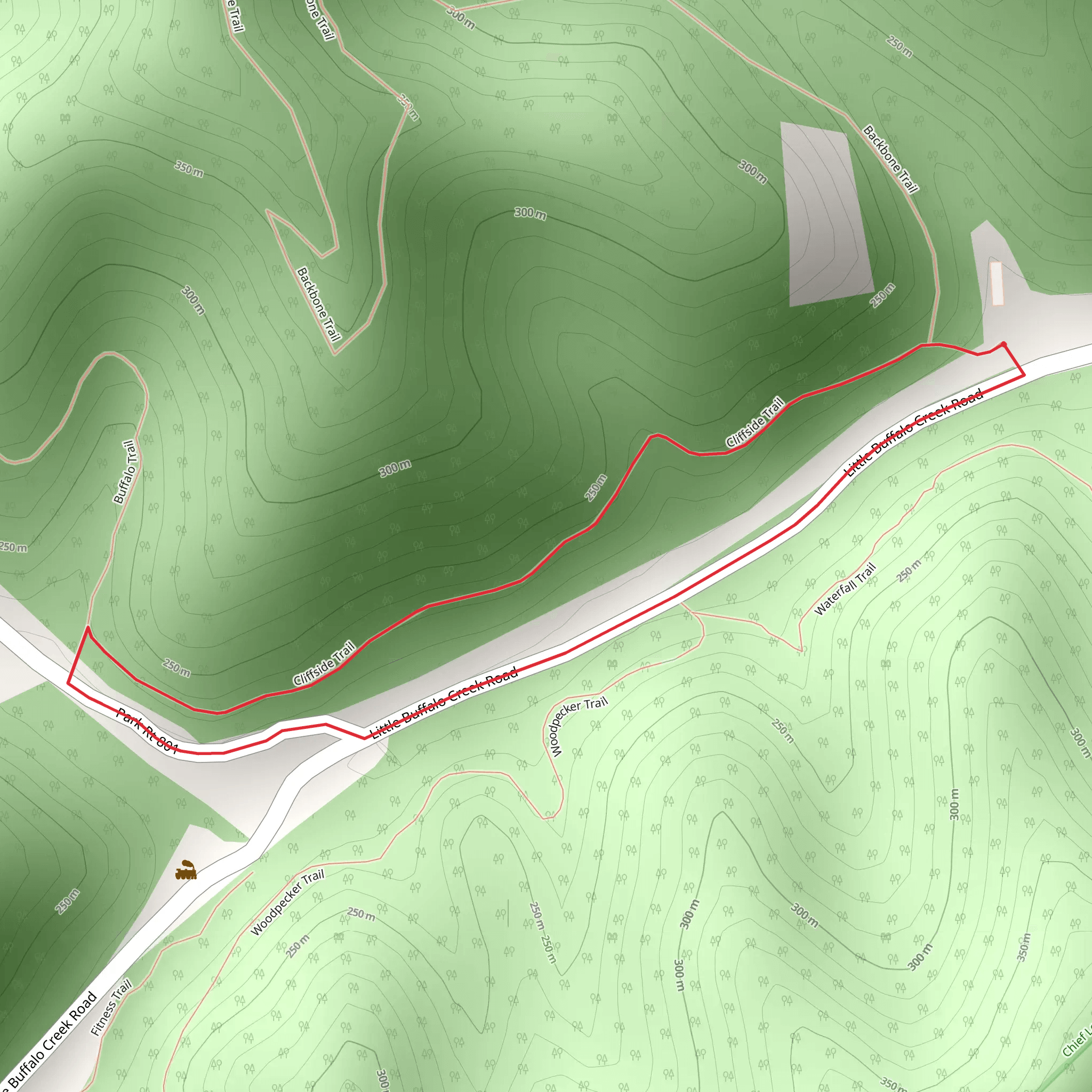 Little Buffalo Creek Road Loop mobile static map