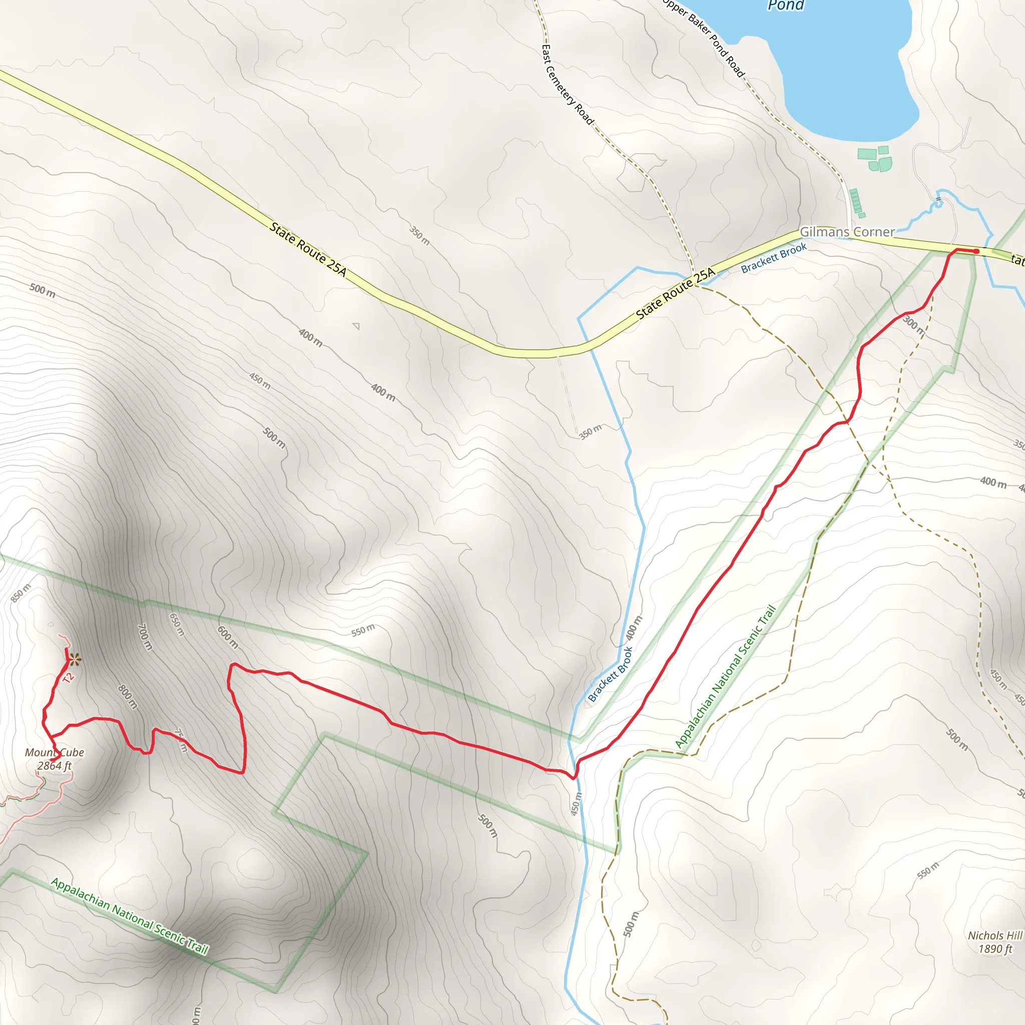 Mount Cube via Appalachian Trail mobile static map