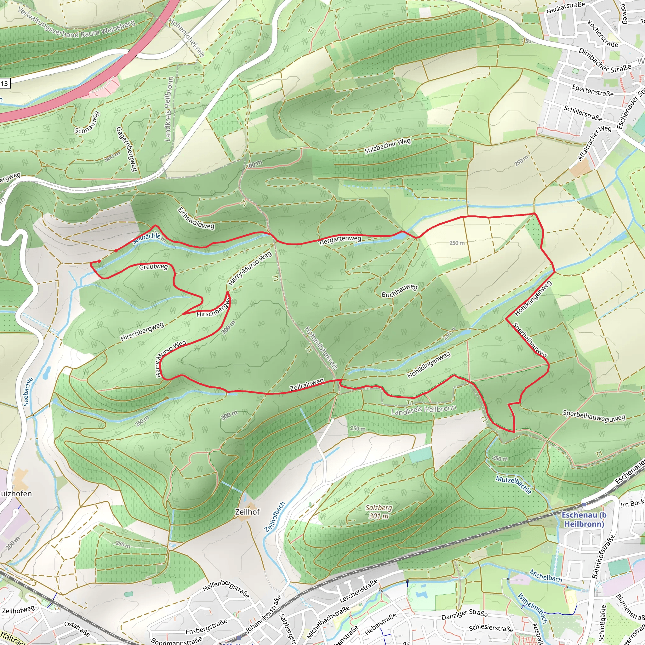 Obersulmer Rundwanderweg 12 mobile static map