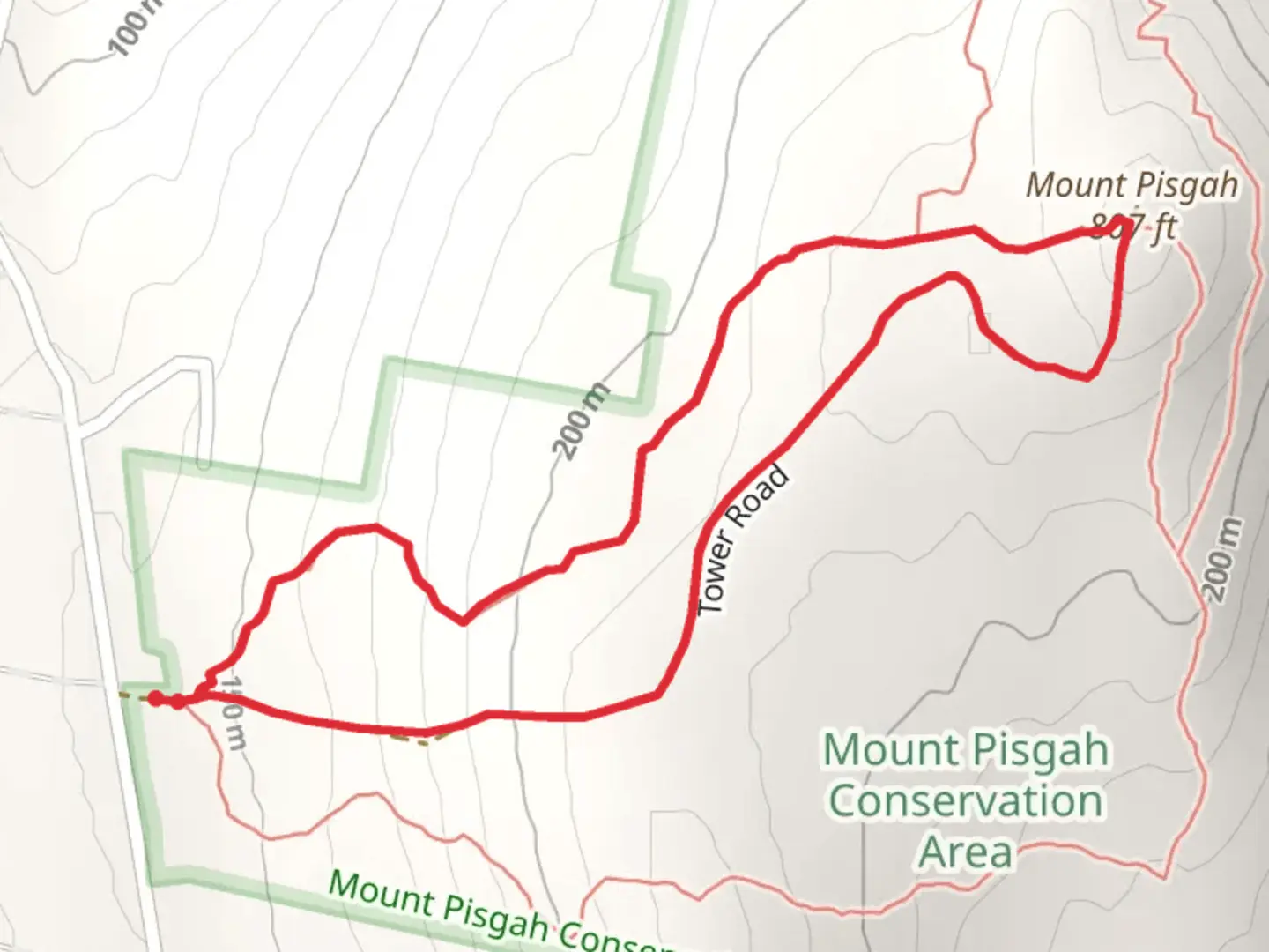 An image depicting the trail Mount Pisgah Loop Trail and its surrounding area.