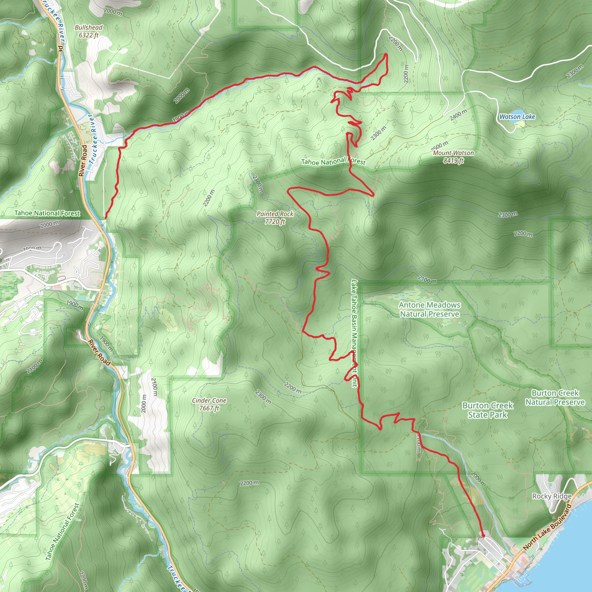 Ocelot and Deer Creek Trail mobile static map
