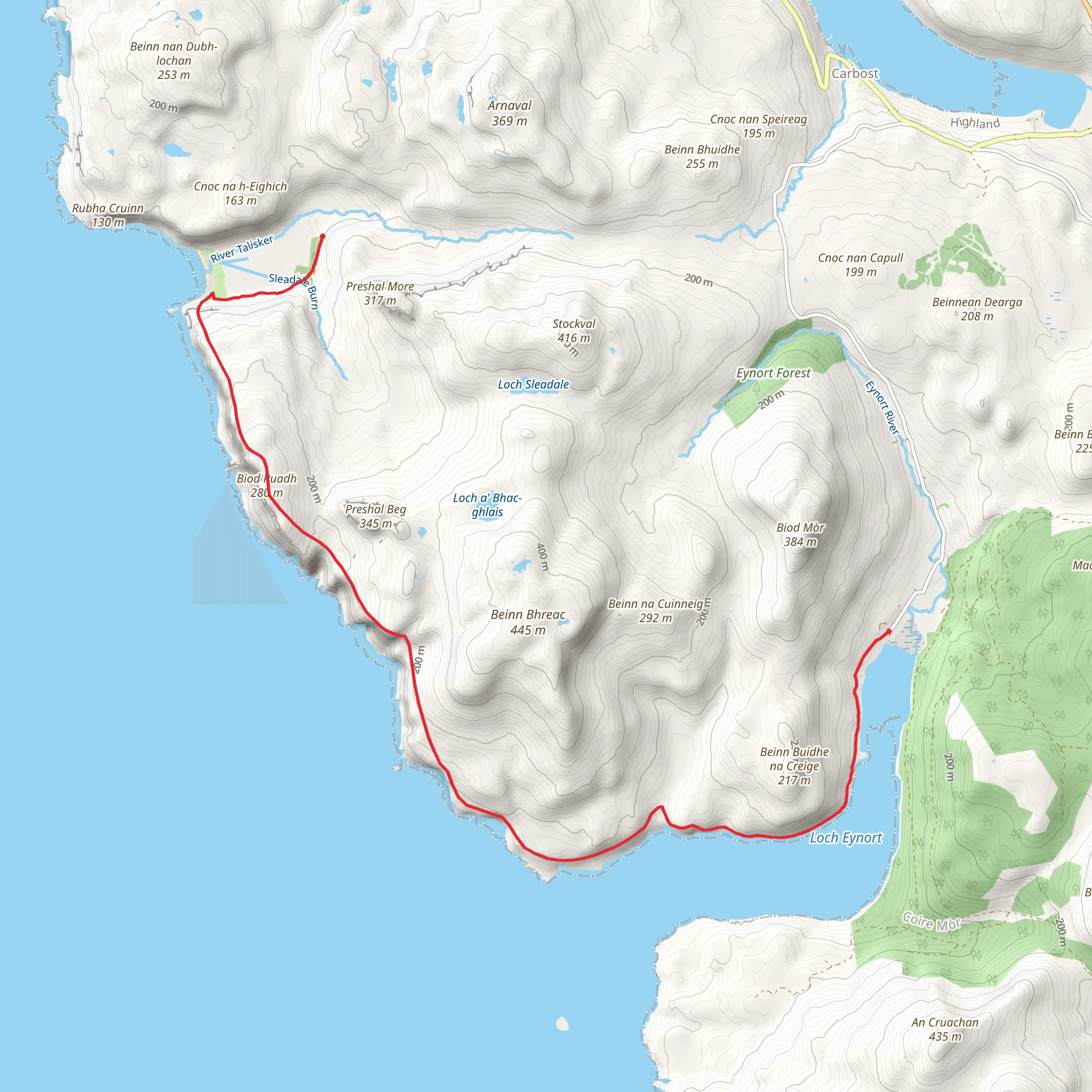 Eynort to Talisker mobile static map