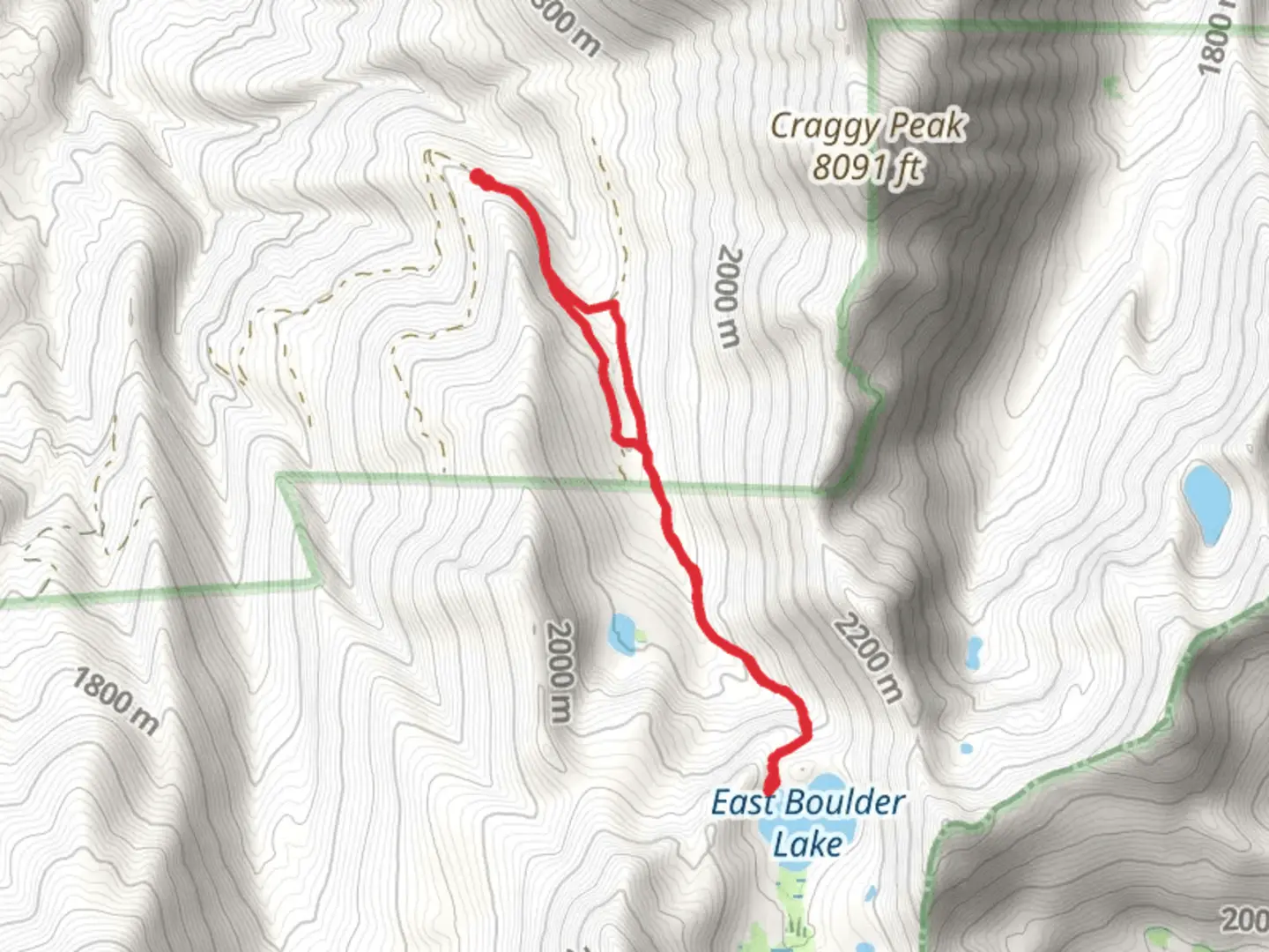 An image depicting the trail East Boulder Lake Trail - East Boulder Creek Road and its surrounding area.