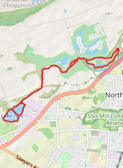 The Groynes to Roto Kohatu park to park circuit mobile static map