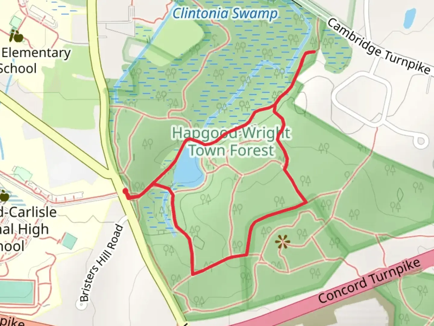 Fairyland Pond Loop via Red-Yellow Dot Trail | Middlesex County | Mass