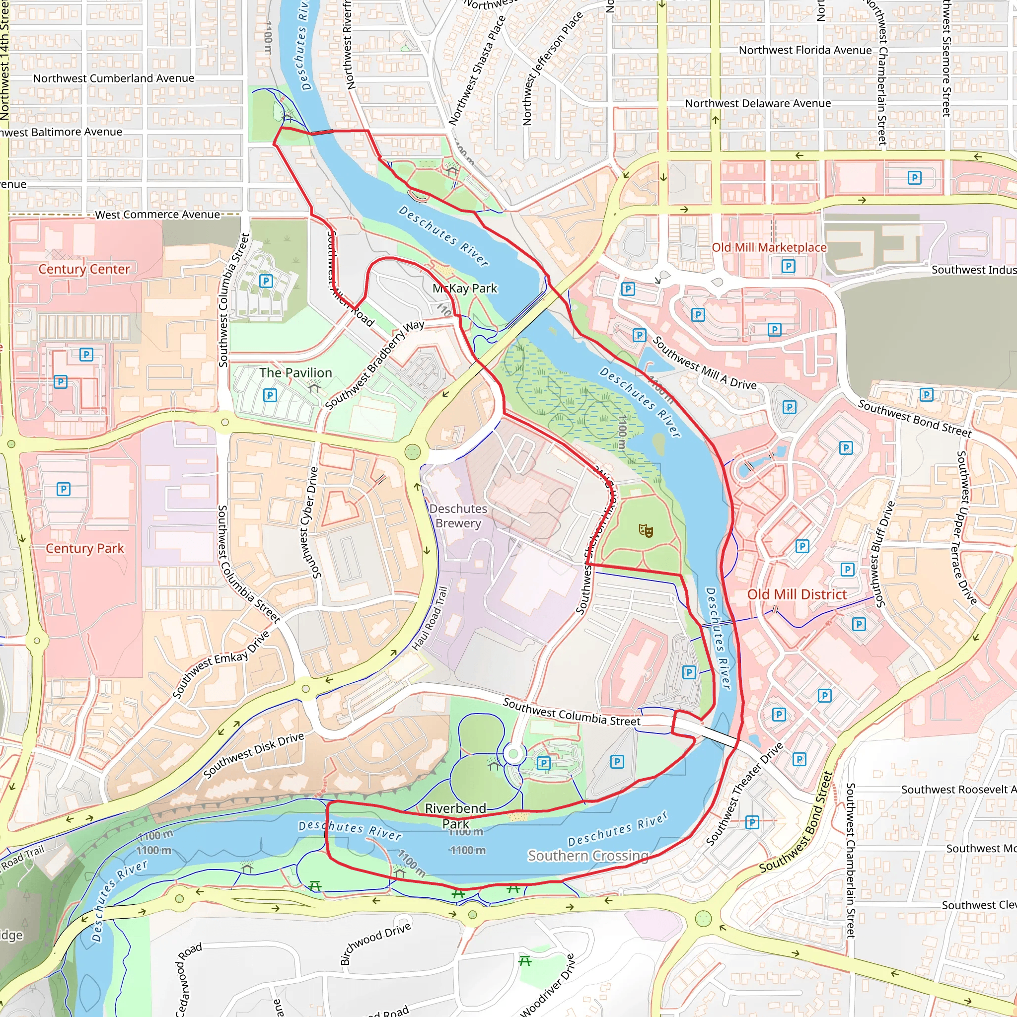 Deschutes River Loop from Southwest Shelvon Hixon Drive mobile static map