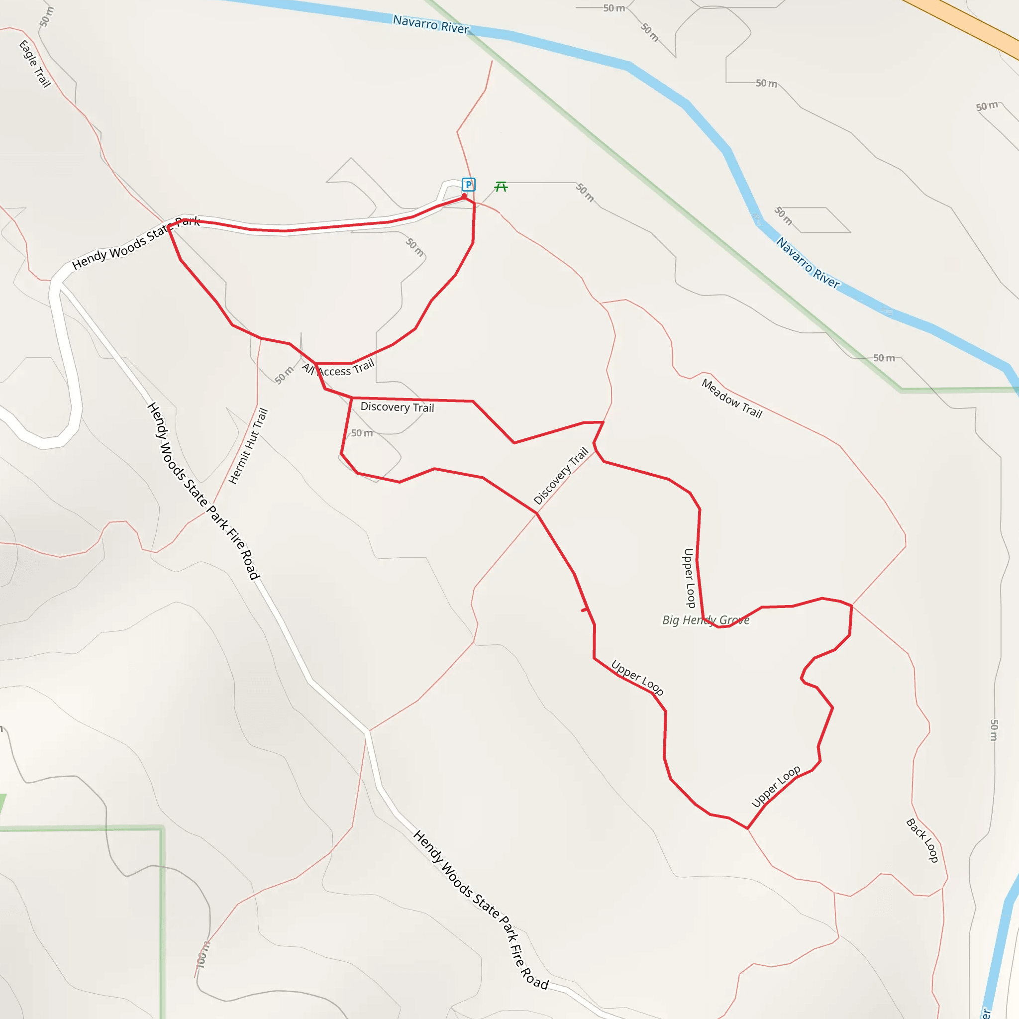 Upper Loop and Discovery Trail Loop mobile static map
