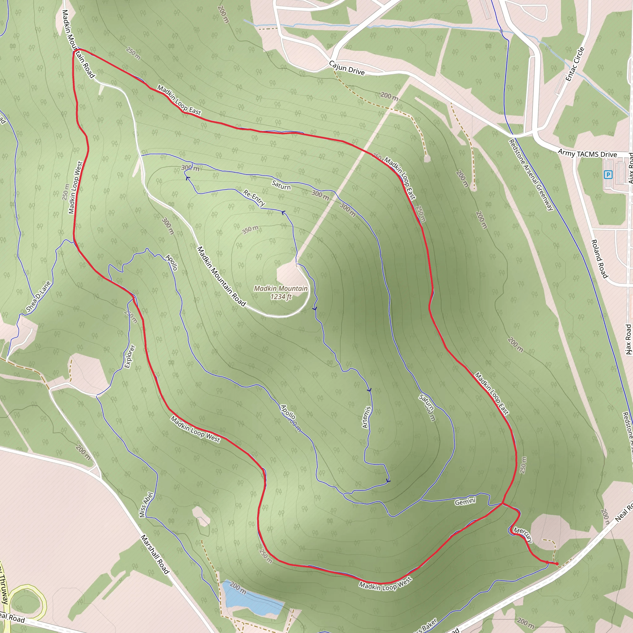 Loop around Madkin Mountain mobile static map