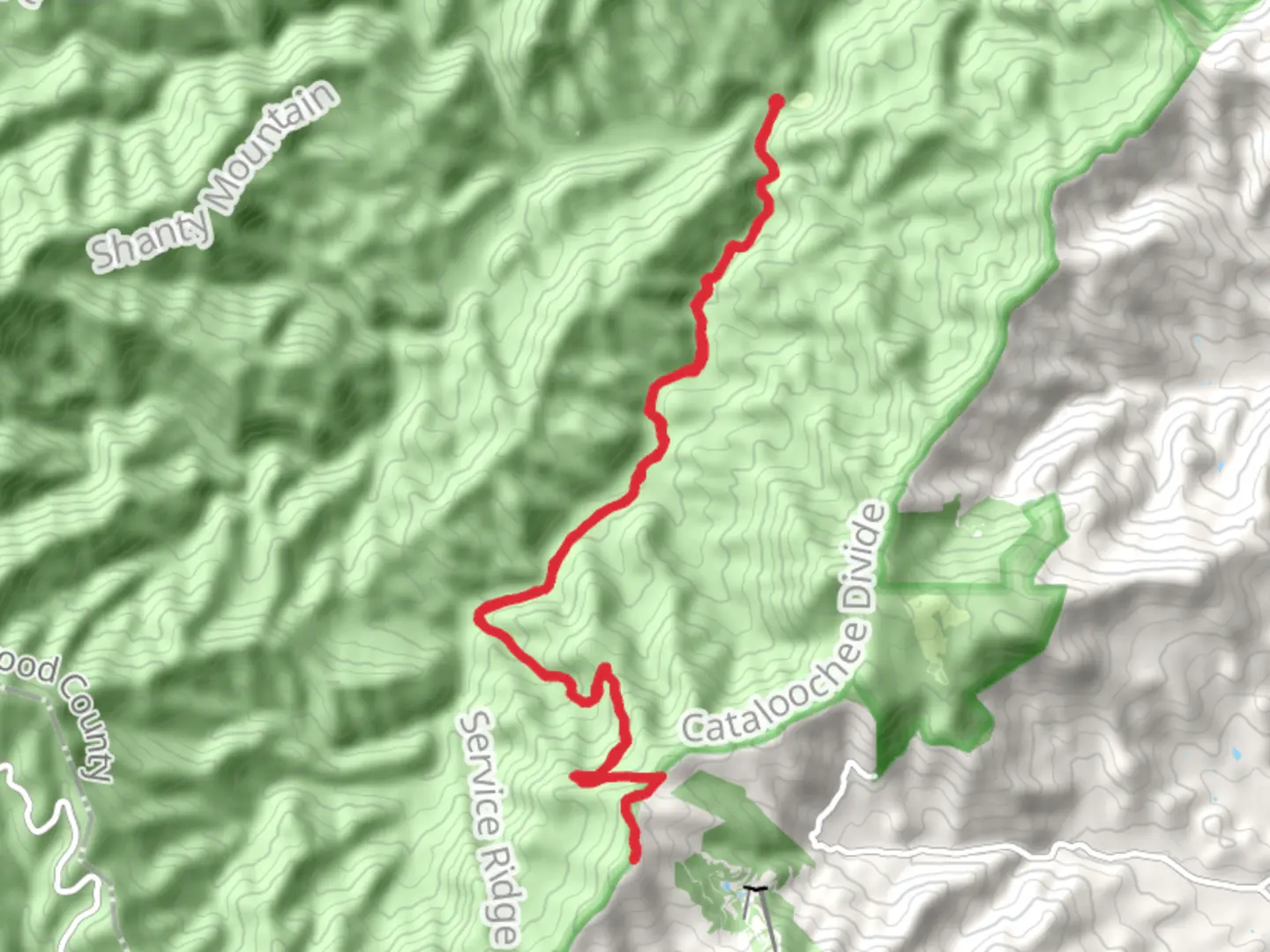 An image depicting the trail Hemphill Bald via Caldwell Fork Trail and its surrounding area.