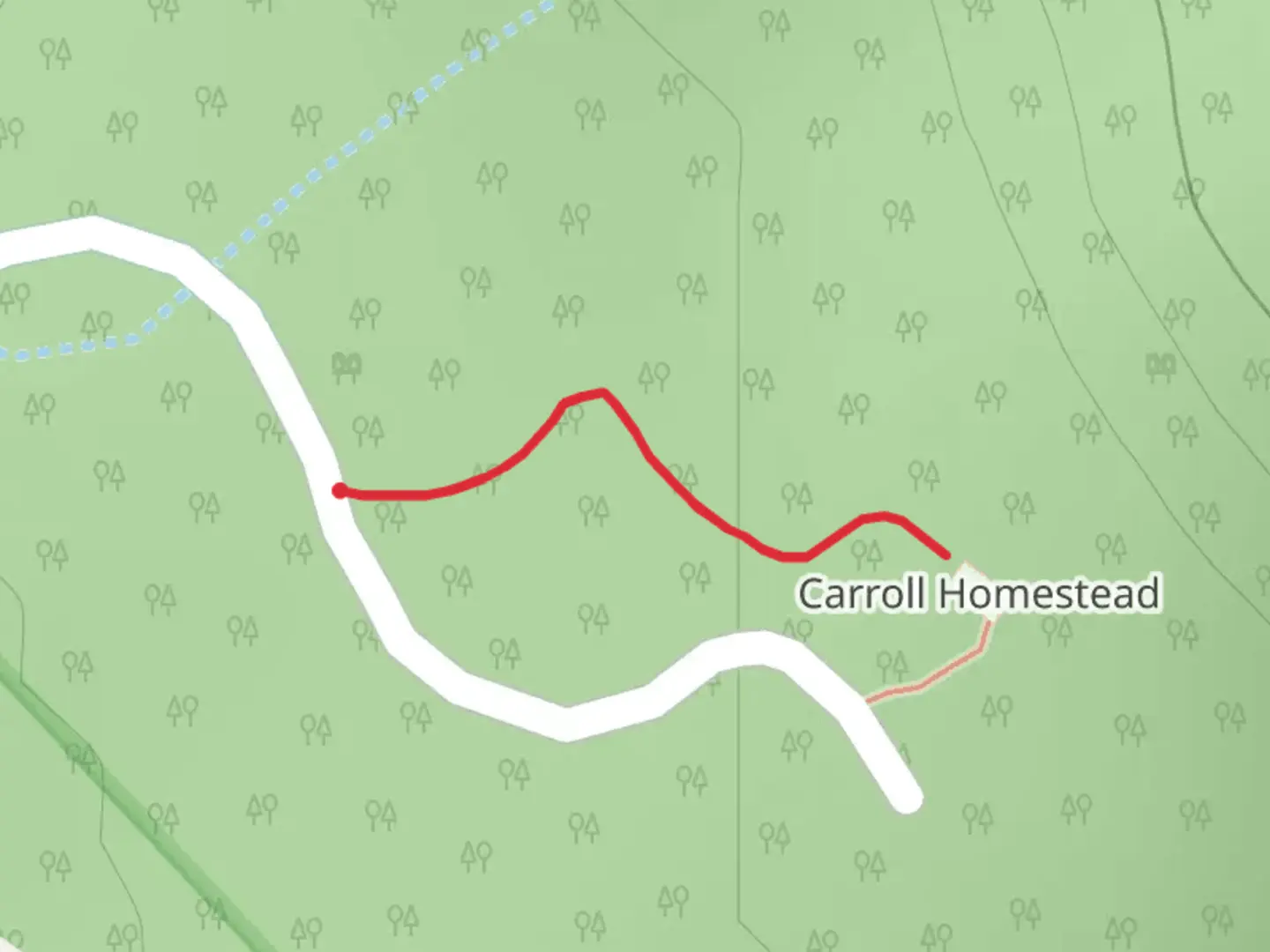 An image depicting the trail Carroll Homestead Trail and its surrounding area.