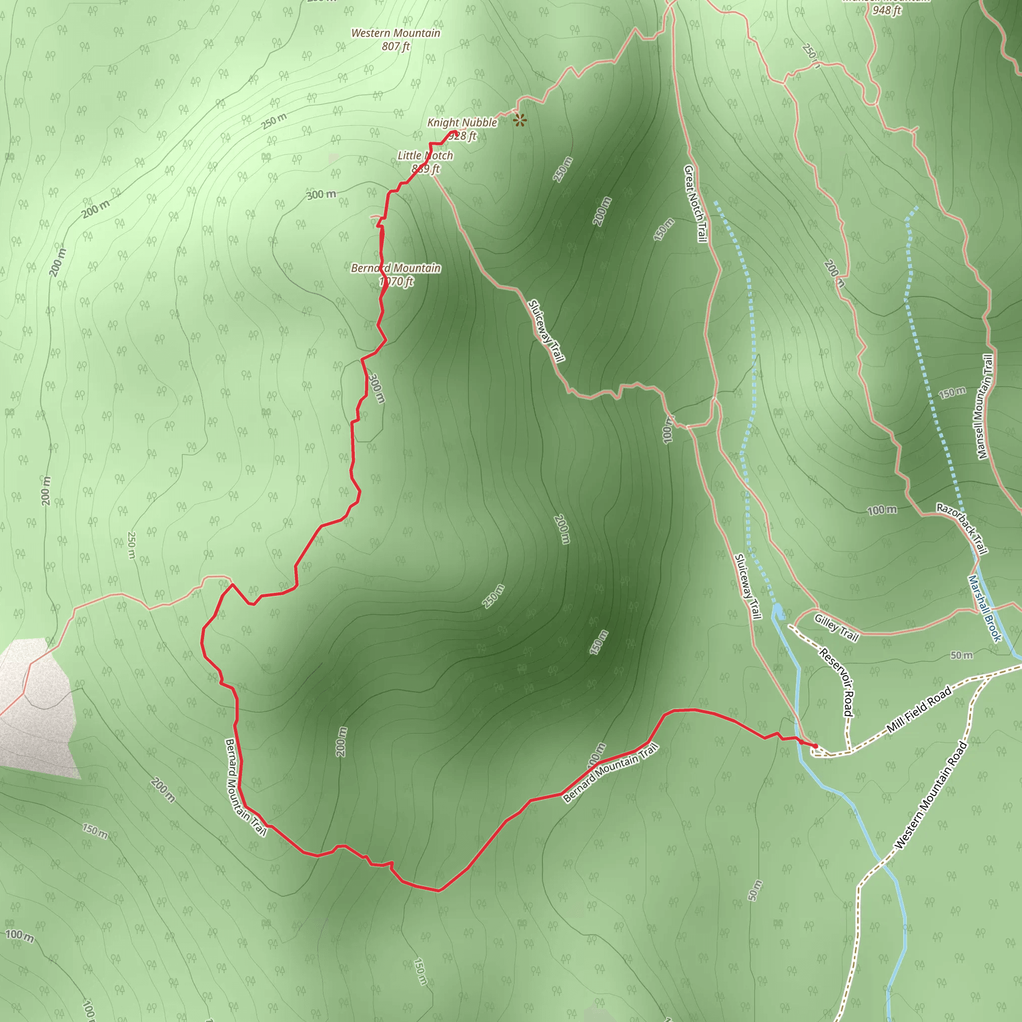 Knight Nubble Trail mobile static map