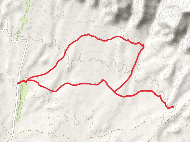 Vegetarian and Lower Edge Loop Trail mobile static map