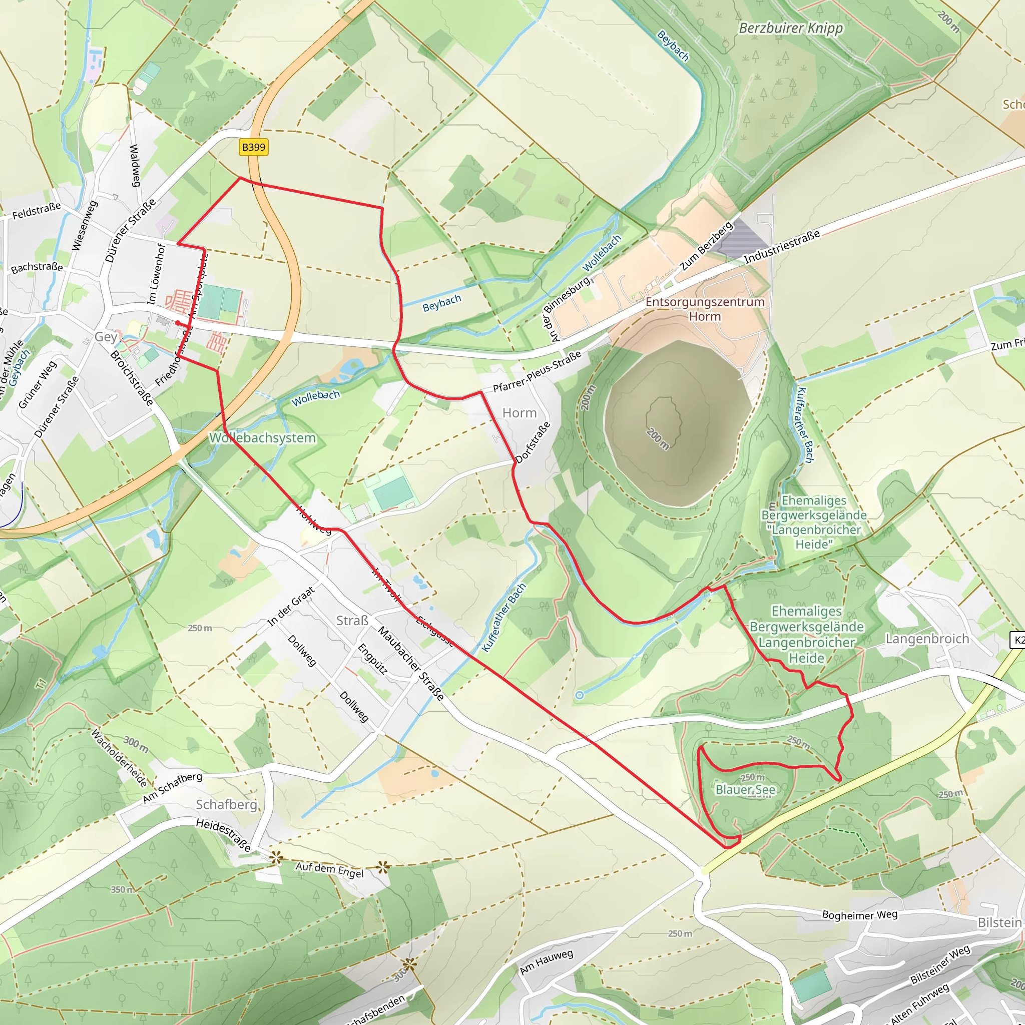 Kufferather Bach via Ardbinna Wanderweg mobile static map