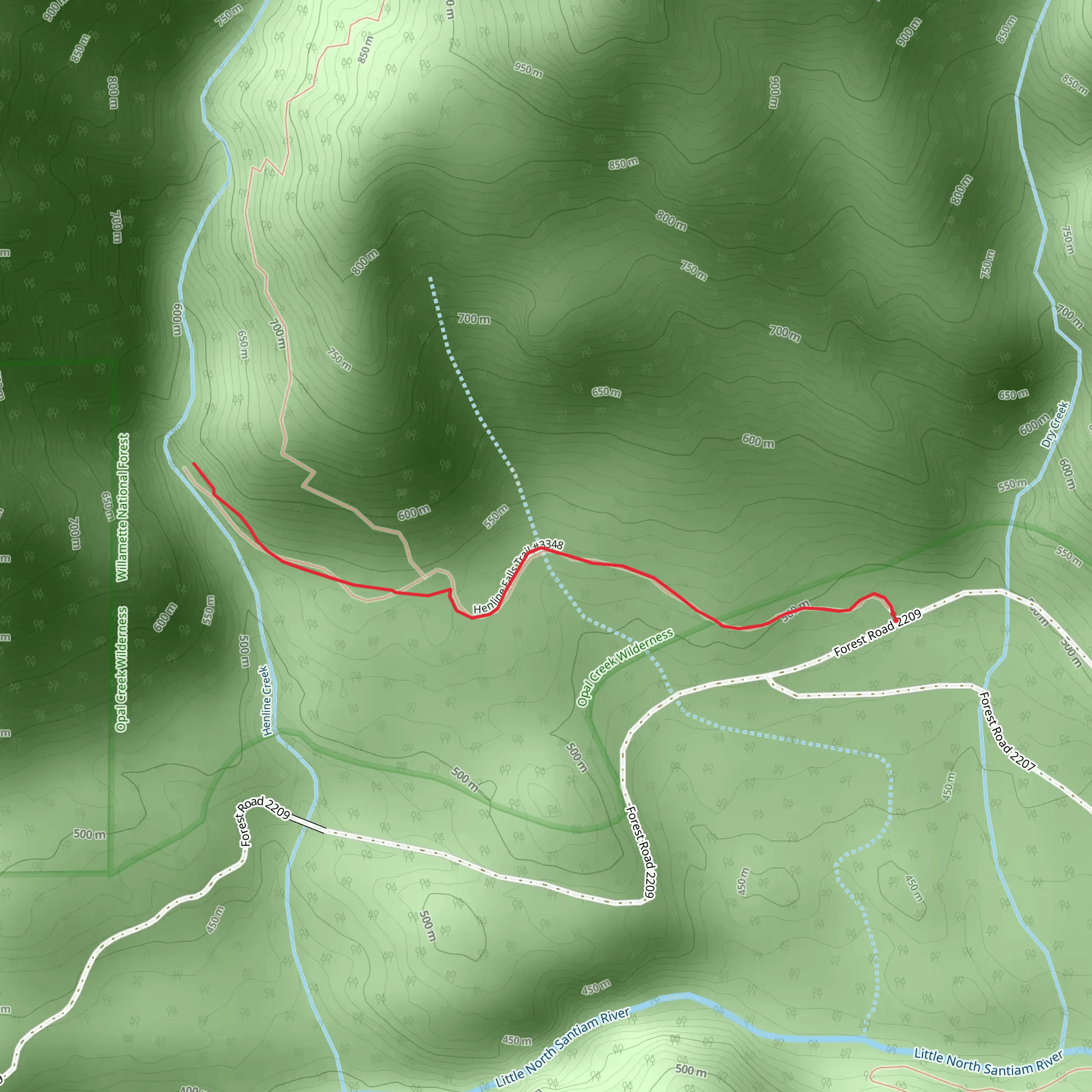 Henline Falls Trail mobile static map