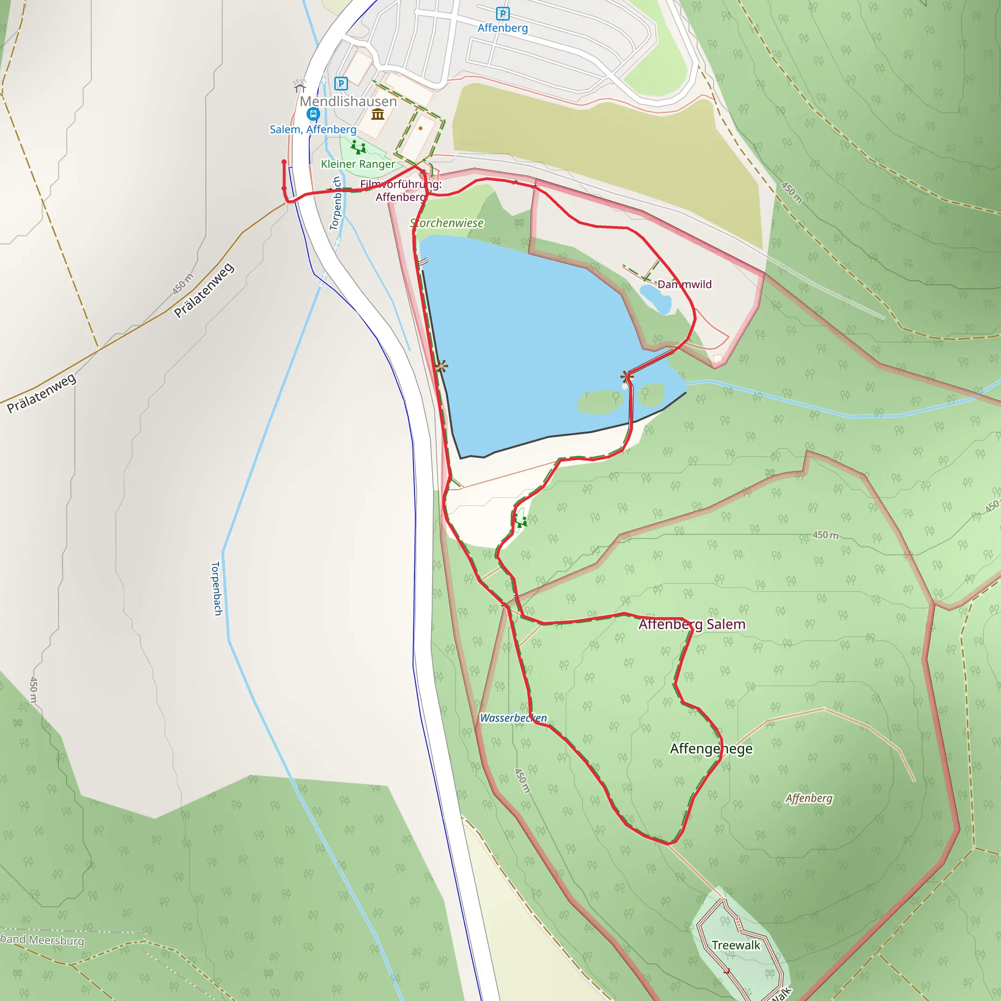 Mendlishauser Weiher and Affenberg Loop mobile static map