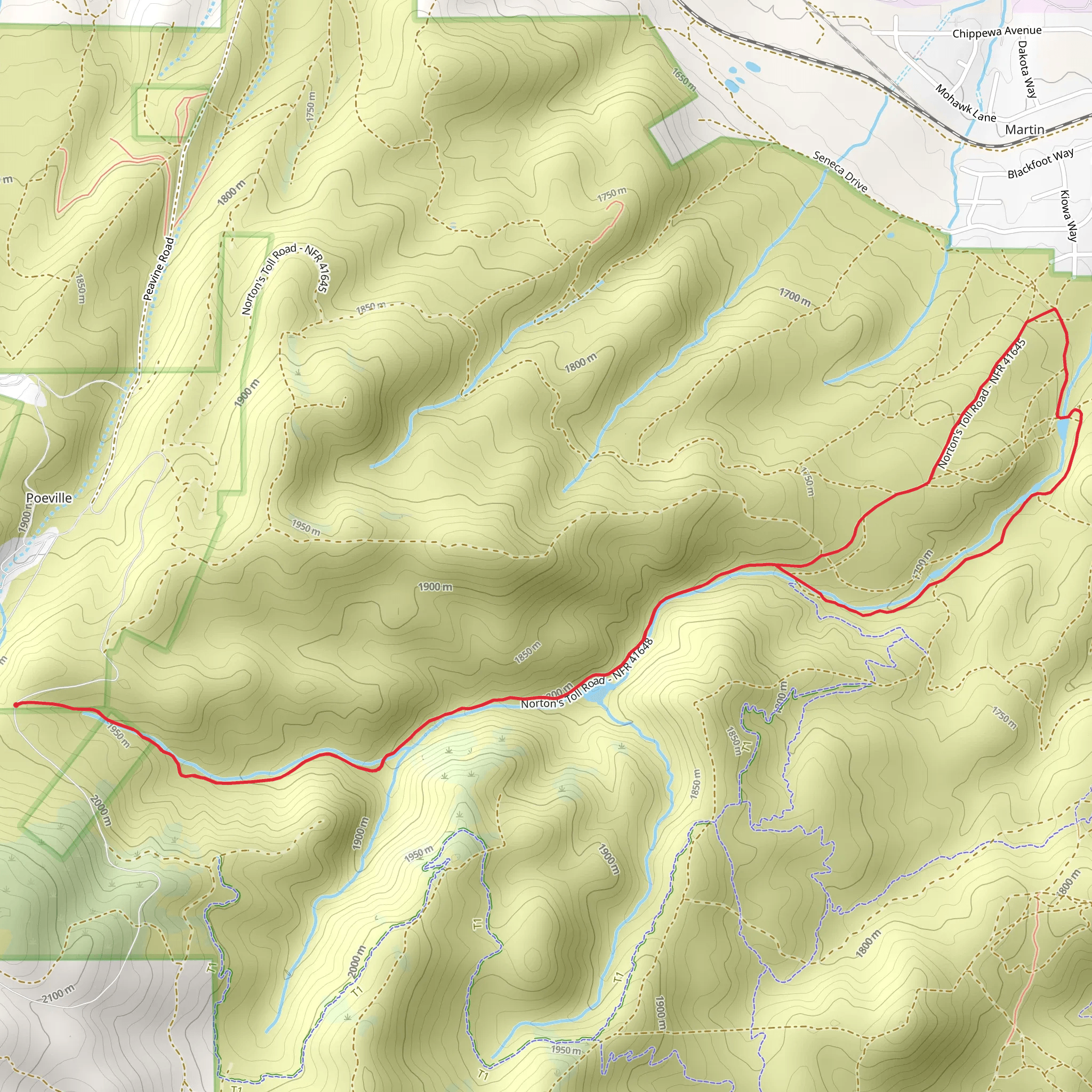 Peavine Road Loop mobile static map
