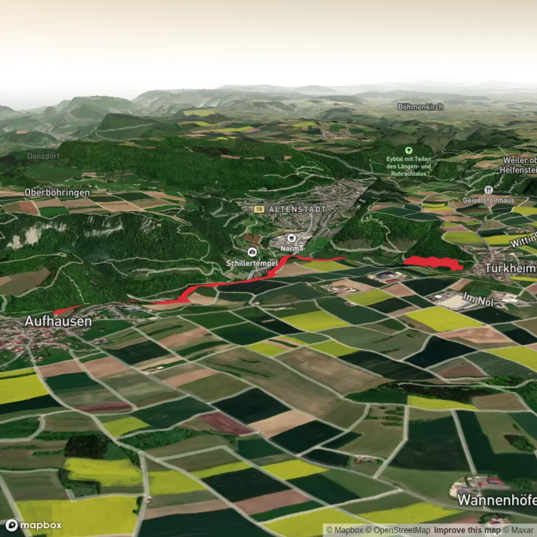 An image depicting the trail Autal Wasserfälle and its surrounding area.