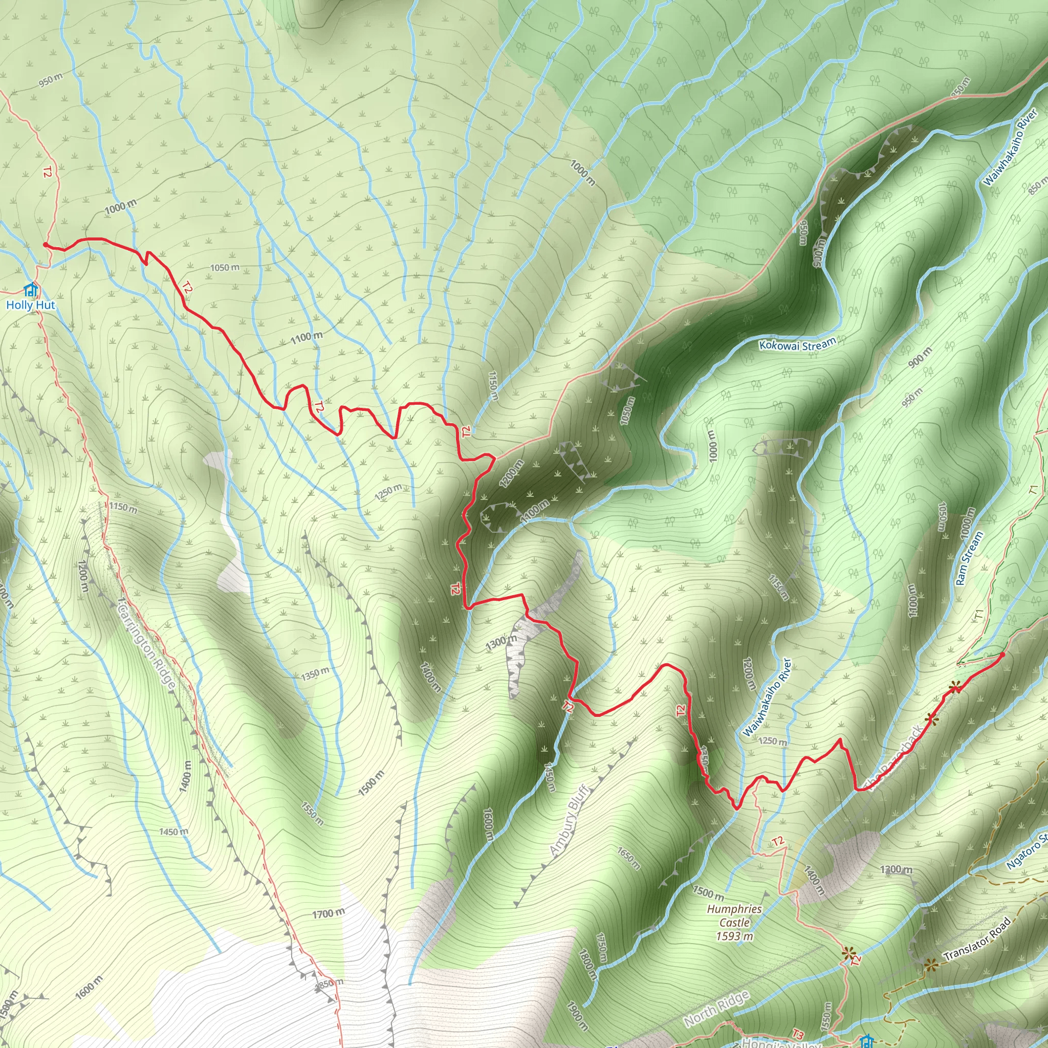 Holly Hut Track mobile static map