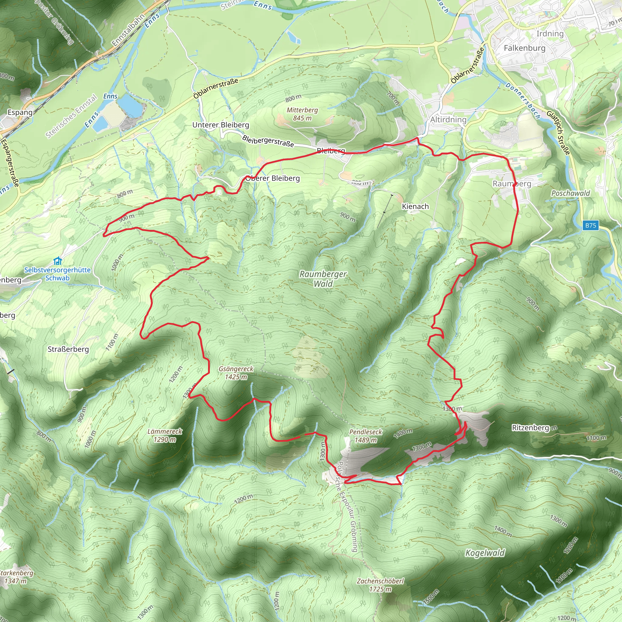 Grasslherrgott-Rundwanderweg mobile static map
