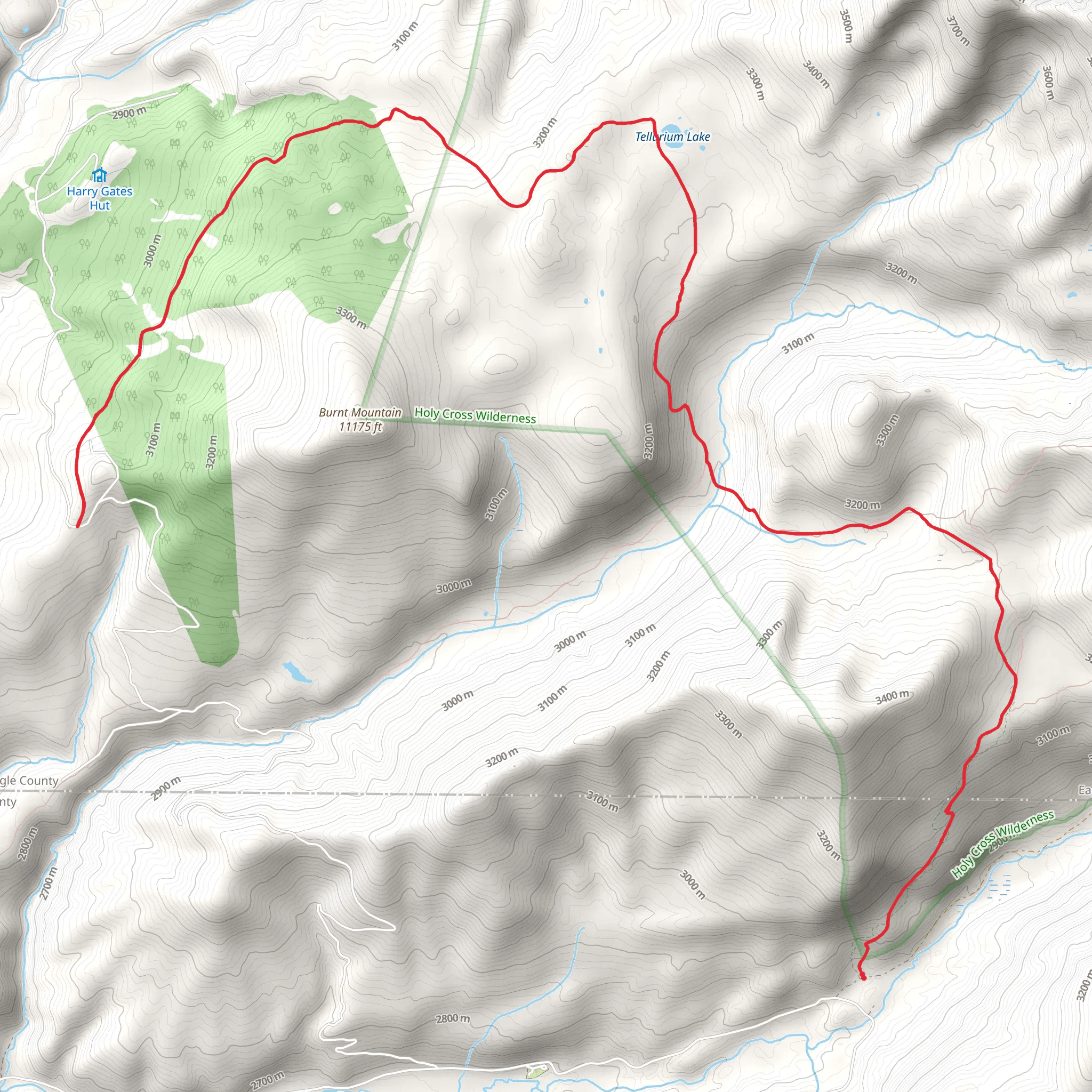 Tellurium Lake Trail mobile static map