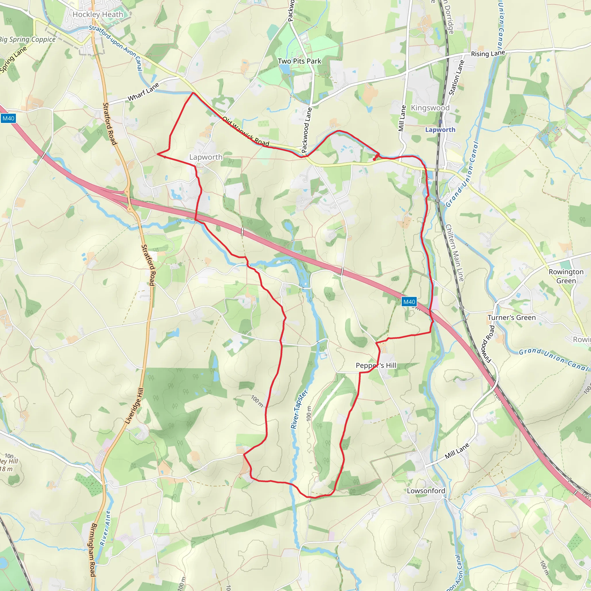 Lapworth Southern Loop mobile static map