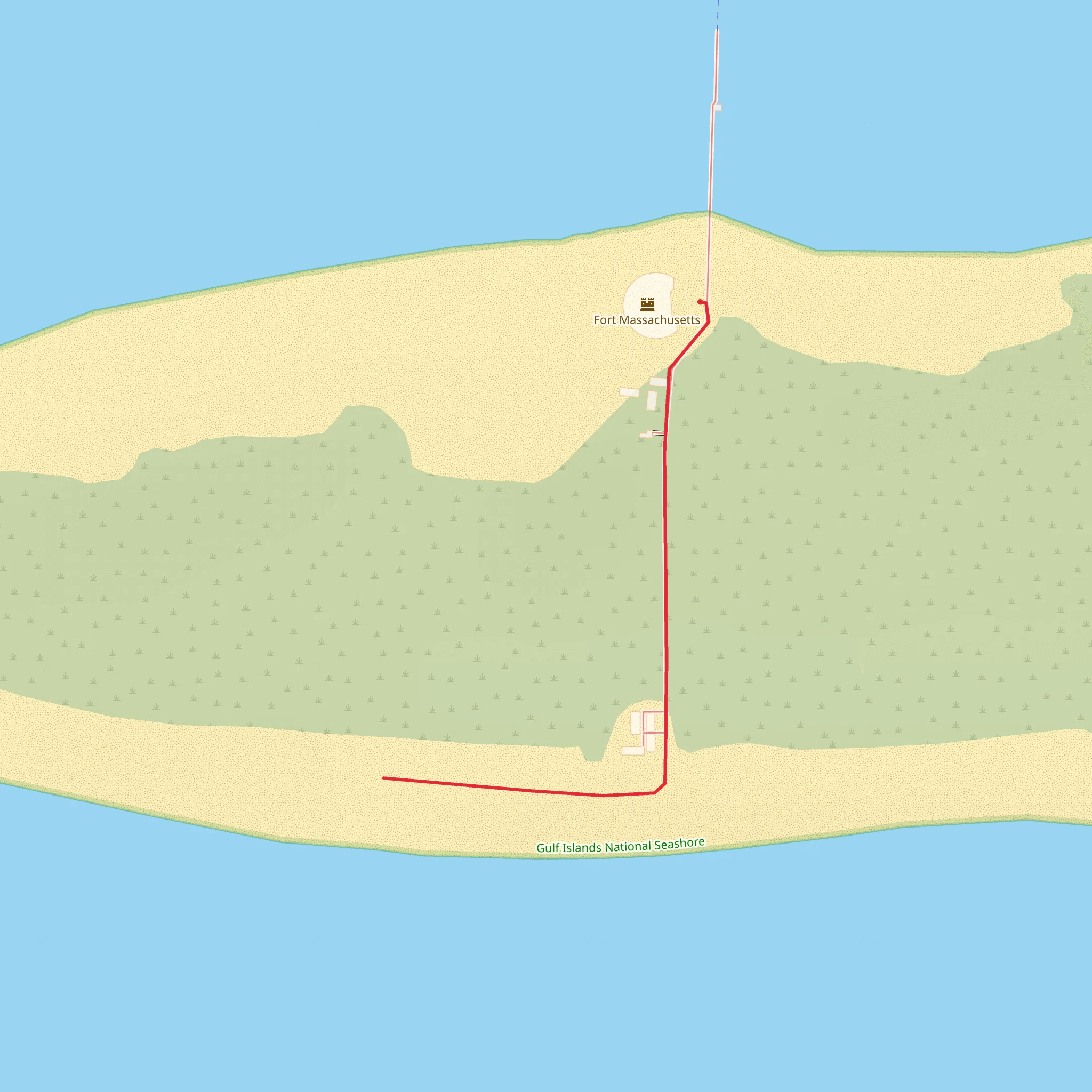 Fort Massachusetts and West Point Walk mobile static map