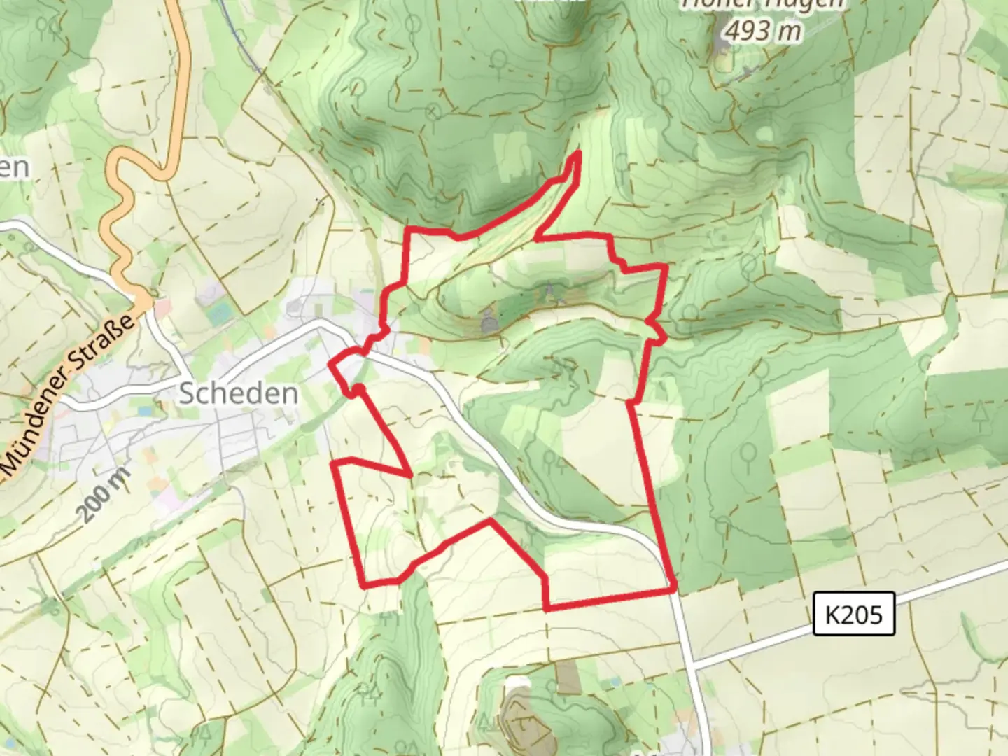 An image depicting the trail Scheden Loop and its surrounding area.