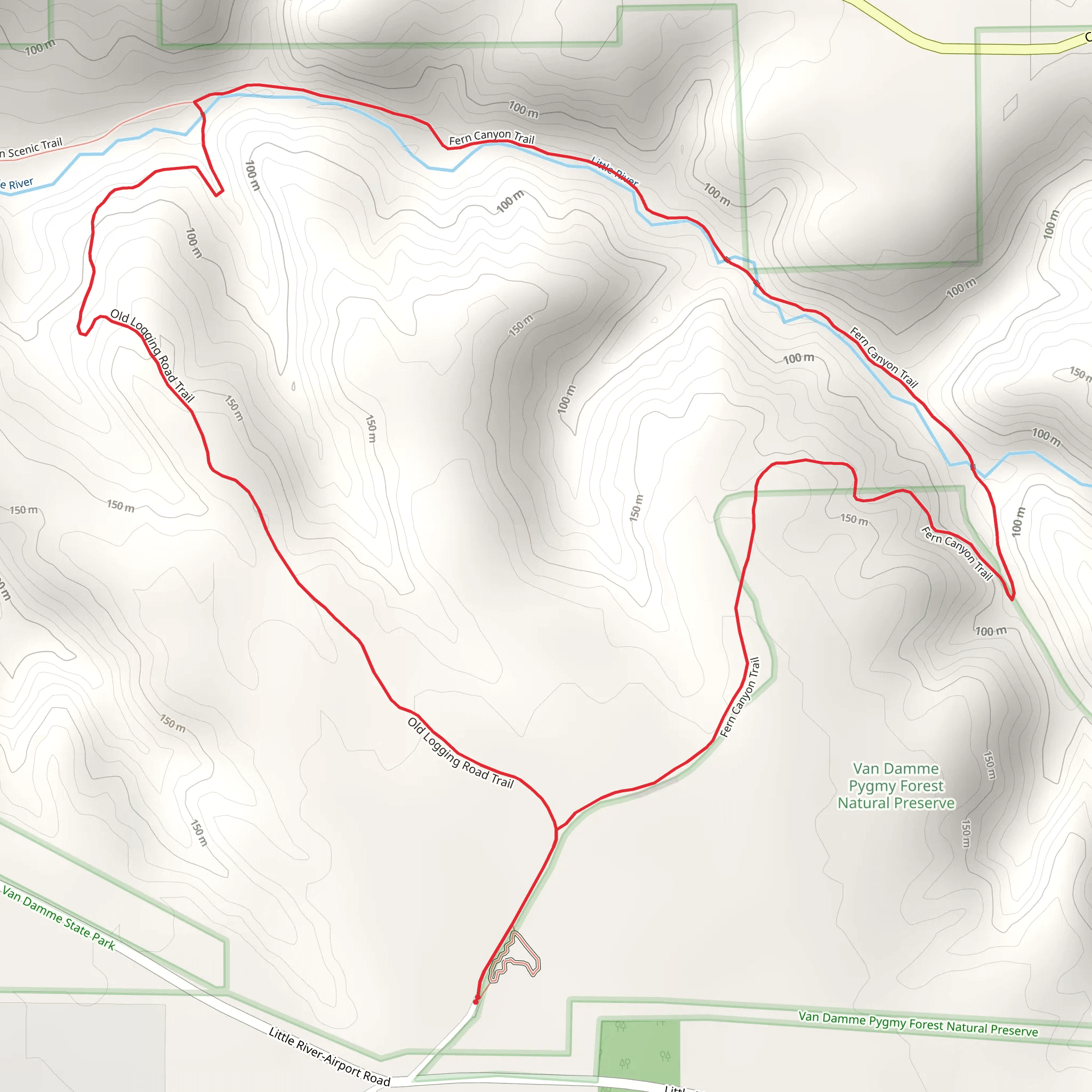 Fern Canyon Loop Trail mobile static map