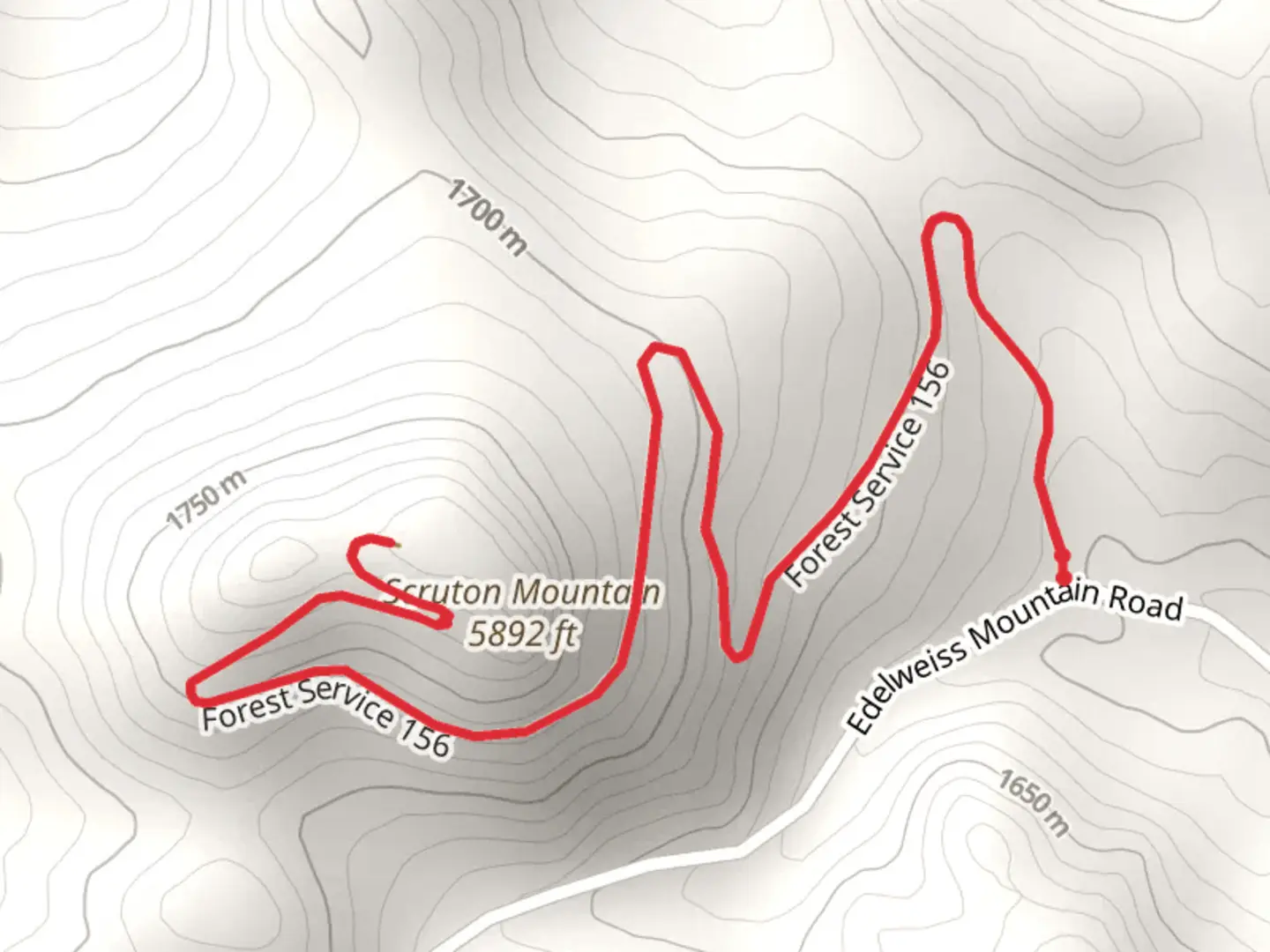 An image depicting the trail Scruton Mountain Out and Back and its surrounding area.