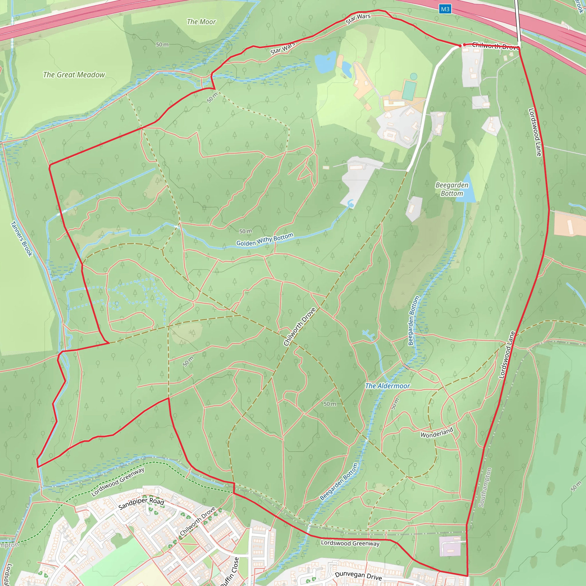 Lordswood Loop mobile static map