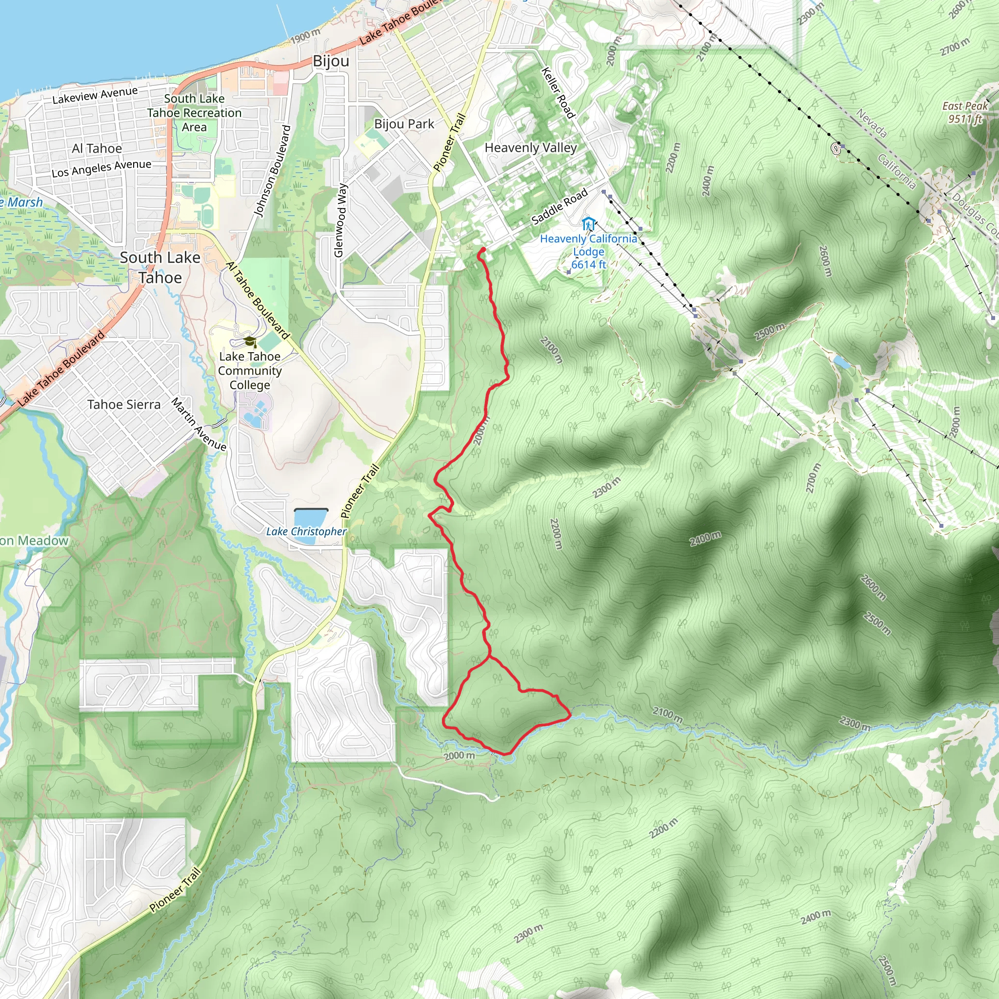 Powerline and High Meadows Spur Loop Trail mobile static map