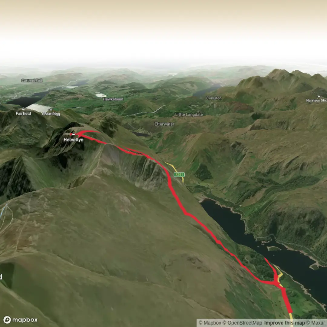 An image depicting the trail Helvellyn and its surrounding area.