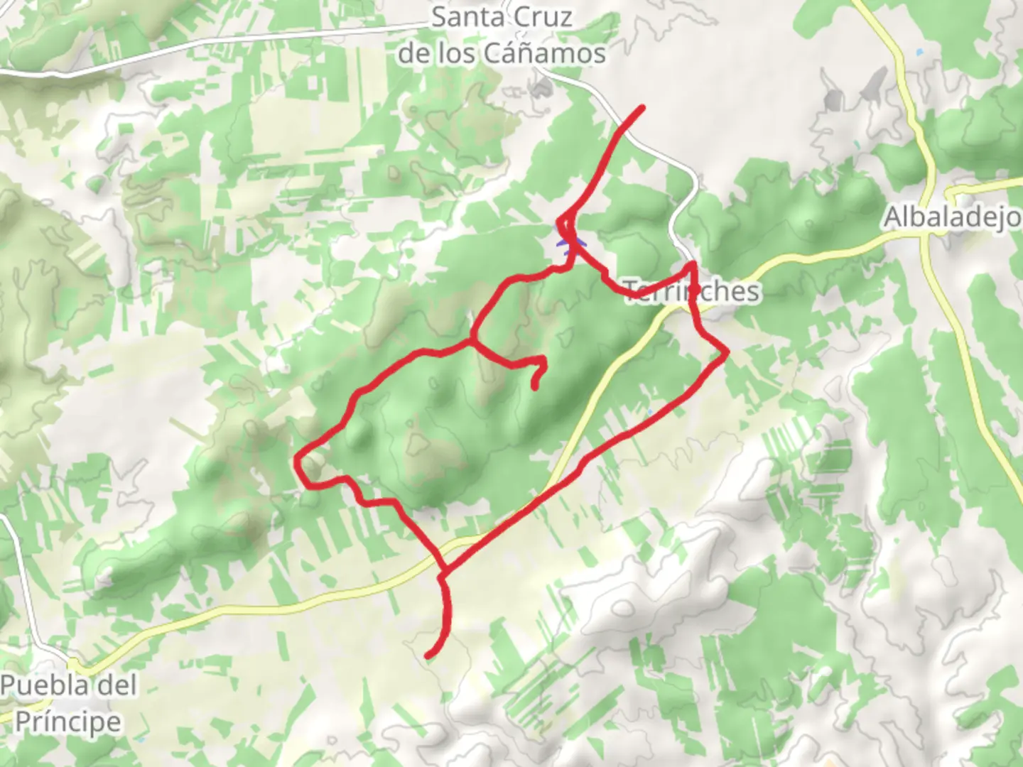 An image depicting the trail Archaeological Route and BIC Points PR CR 18 and its surrounding area.