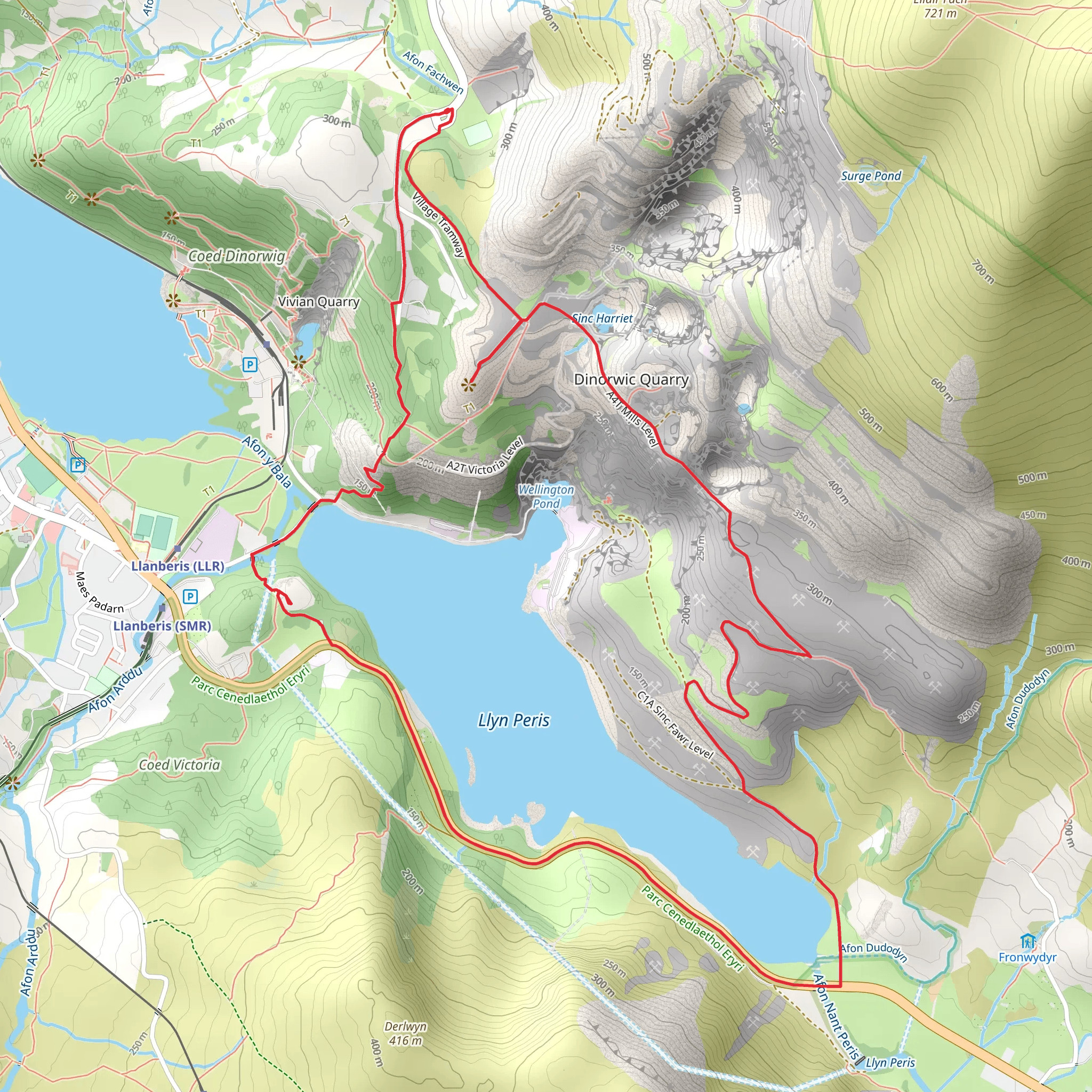 Dinorwig Quarry & Dolbadarn Castle mobile static map