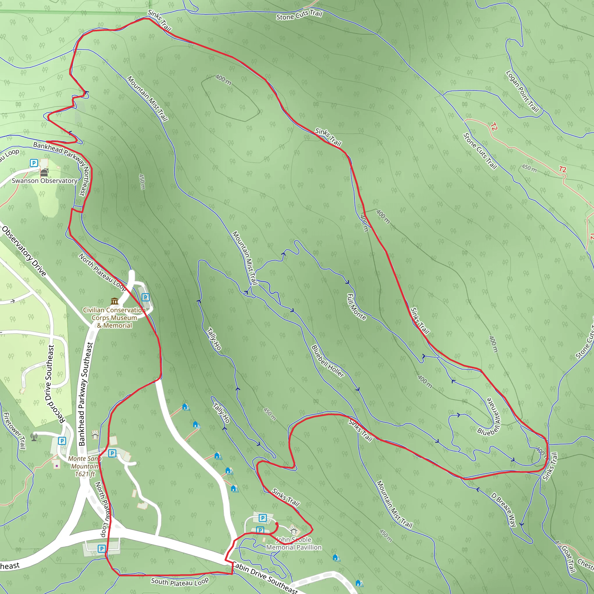 Sinks Trail Loop mobile static map