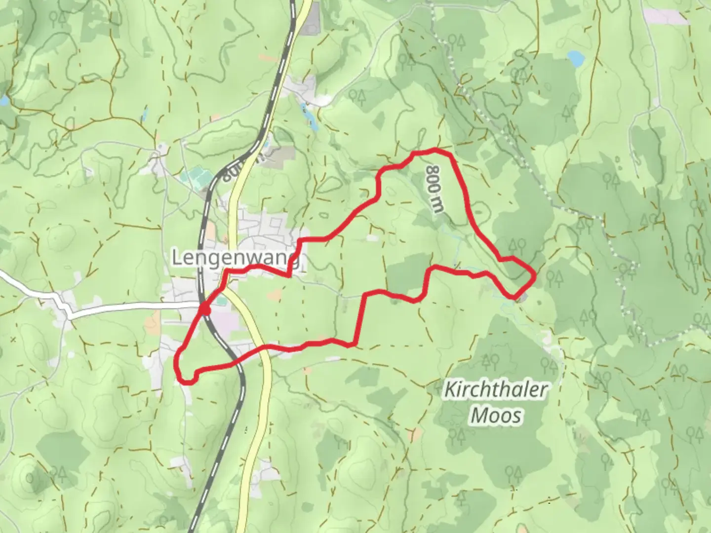 An image depicting the trail Kleeblattweg 1 Loop and its surrounding area.
