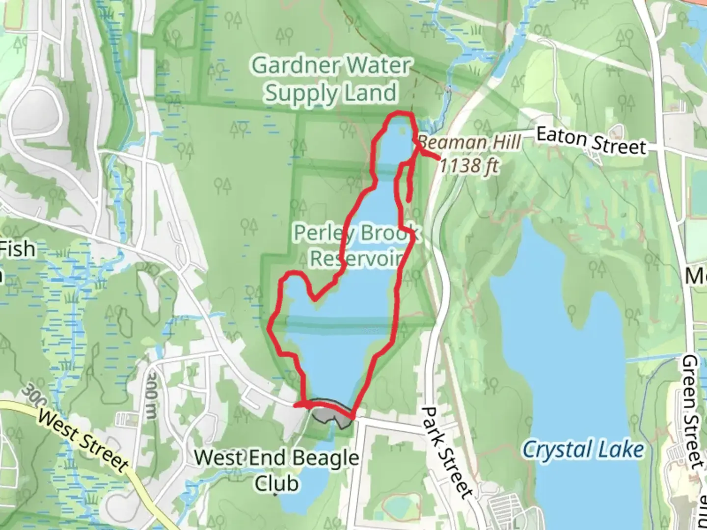 An image depicting the trail Perley Brook Reservoir Loop and its surrounding area.