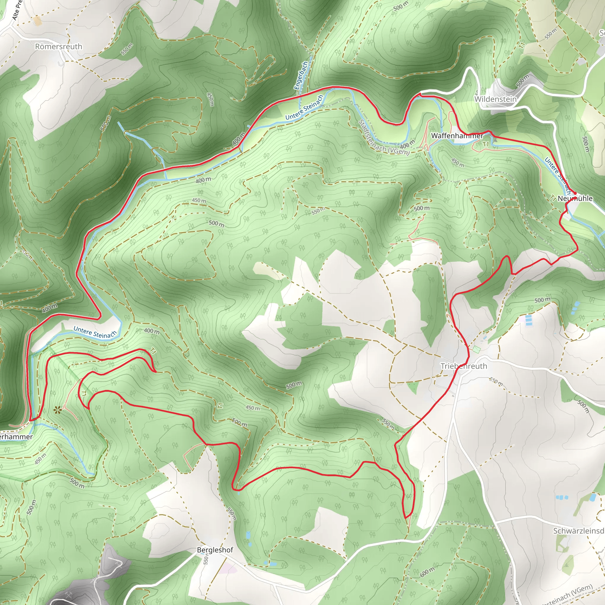 Geo Pfad Steinachtal mobile static map