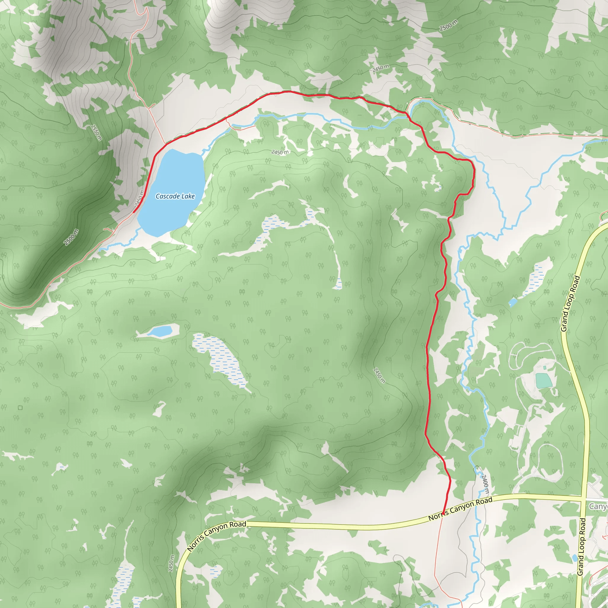 Cascade Lake via Cascade Creek Trail mobile static map