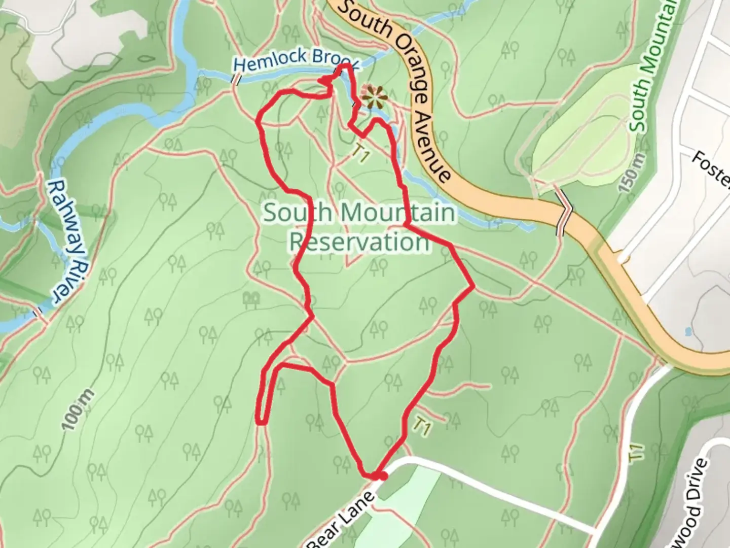 An image depicting the trail Lenape Trail and Hemlock Falls Loop and its surrounding area.